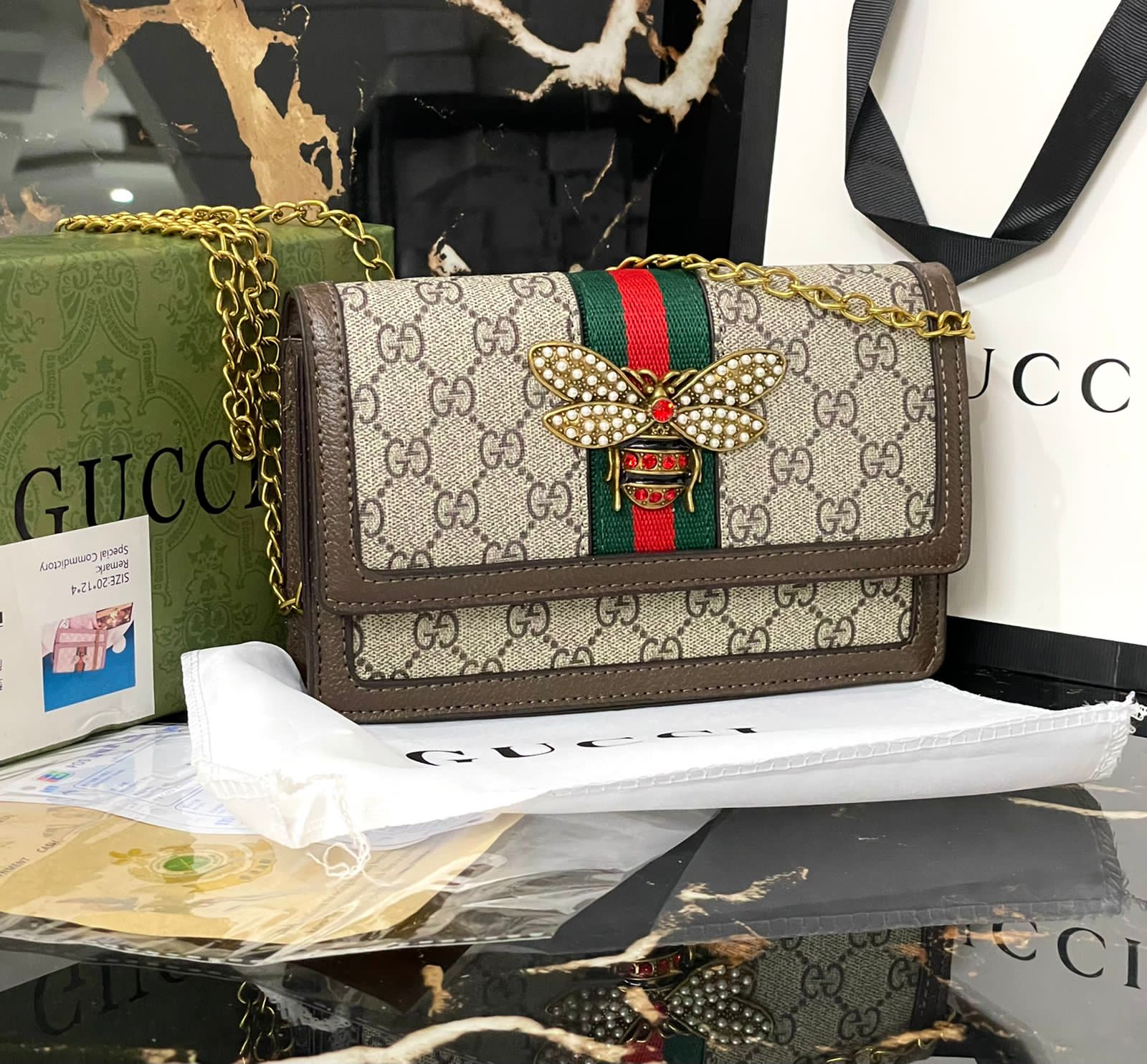 Buy First Copy Gucci Queen Margaret Sling Bag