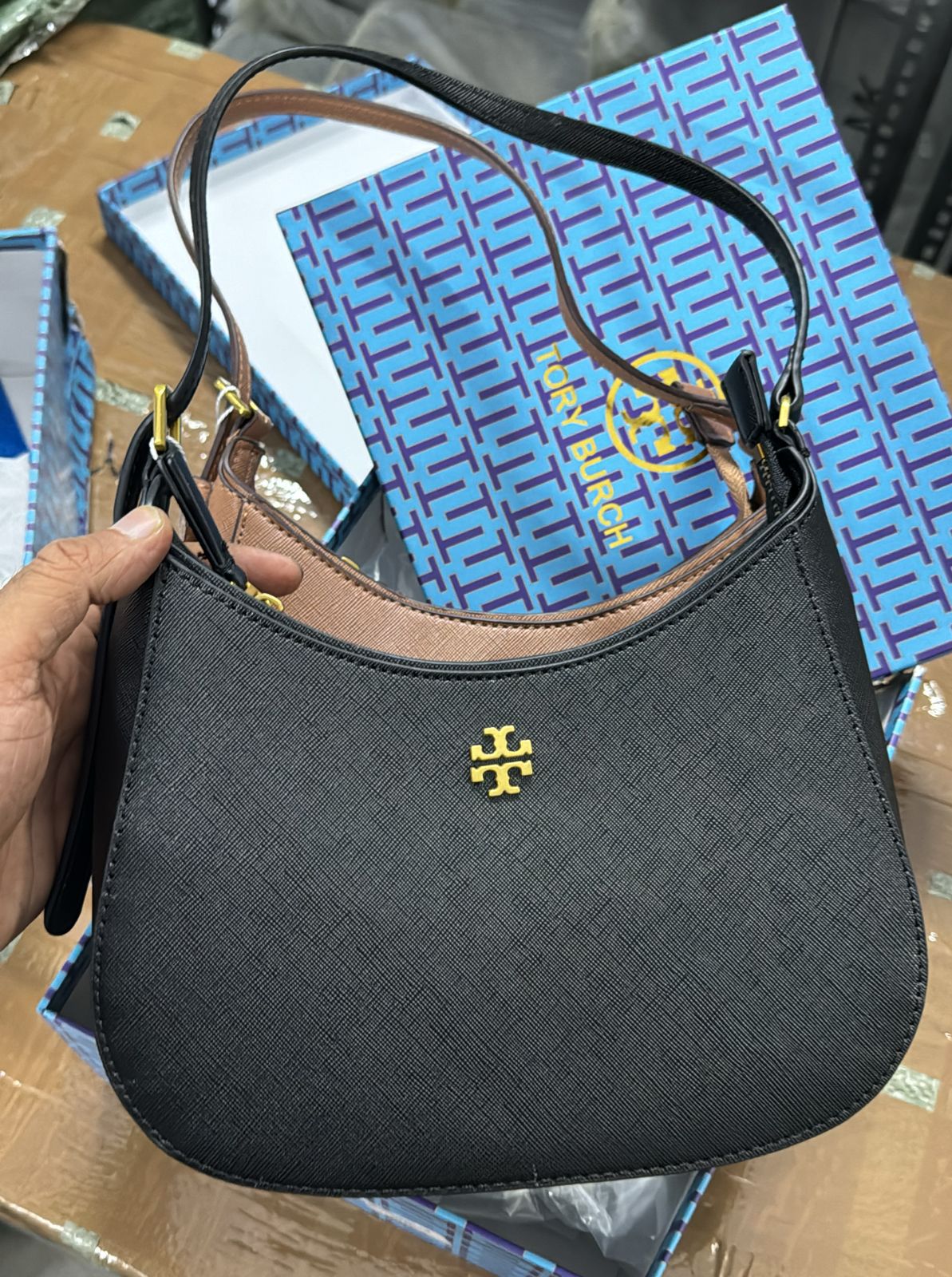 Buy First Copy Tory Burch Emerson Saffiano Medium Hobo Bag - Master Quality 7A Mirror at Lowest Price Online India