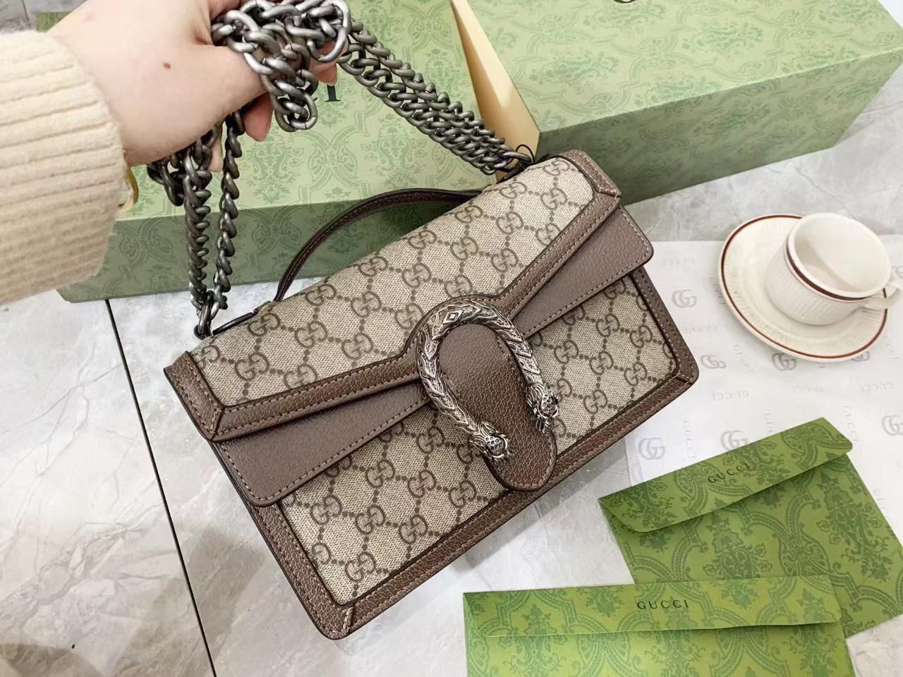 Buy First Copy Gucci Dionysus Top Handle Bag With Sling Belt - Master Quality 7A Mirror at Lowest Price Online India