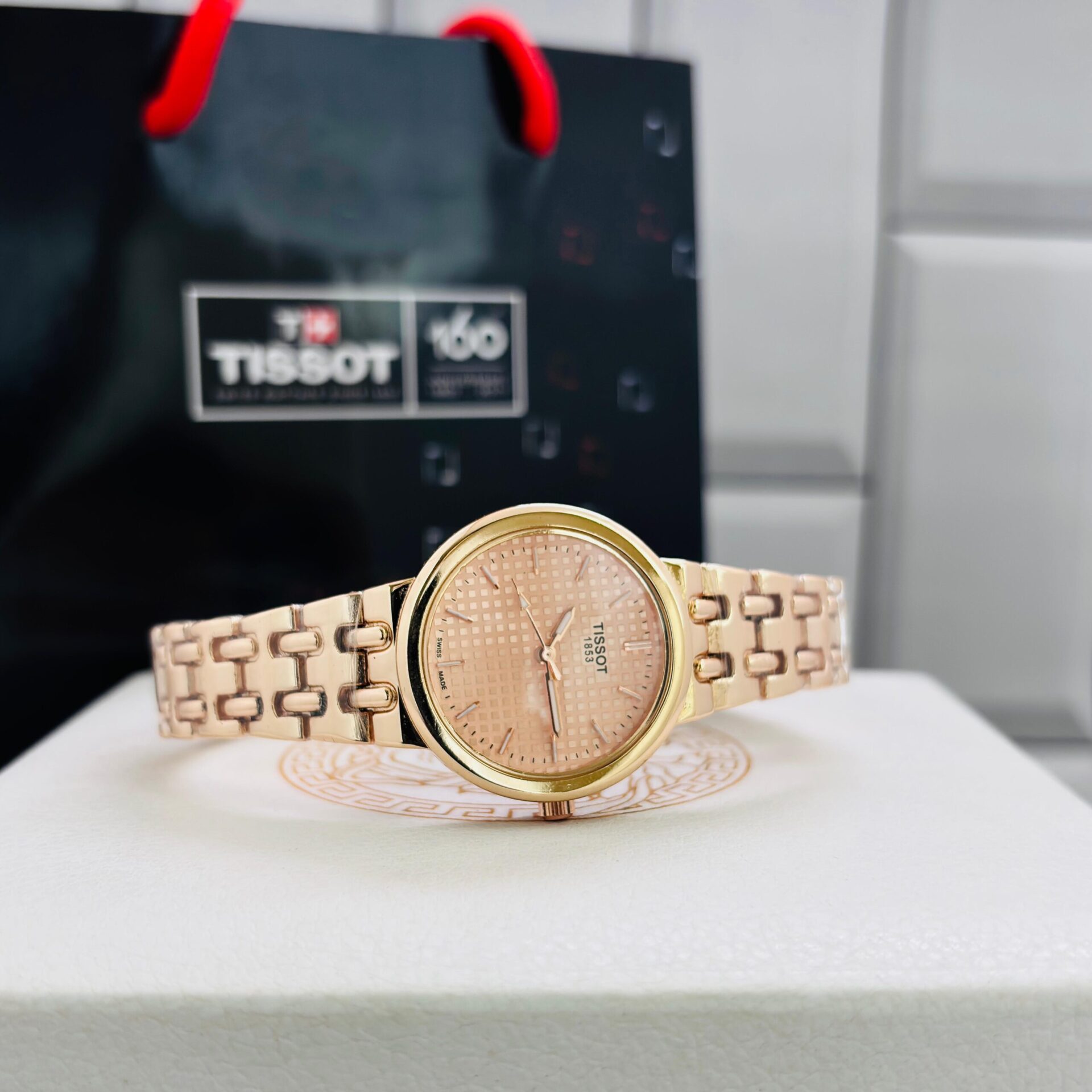 Buy First Copy Tissot Carlie Women Watch With Floating T-bar Lugs Crystal Bezel 35mm - Master Quality 7A Mirror at Lowest Price Online India