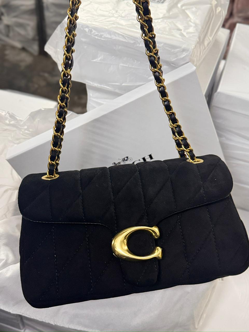 Buy First Copy Coach Tabby Puffy Suede Sling Bag - Master Quality 7A Mirror at Lowest Price Online India