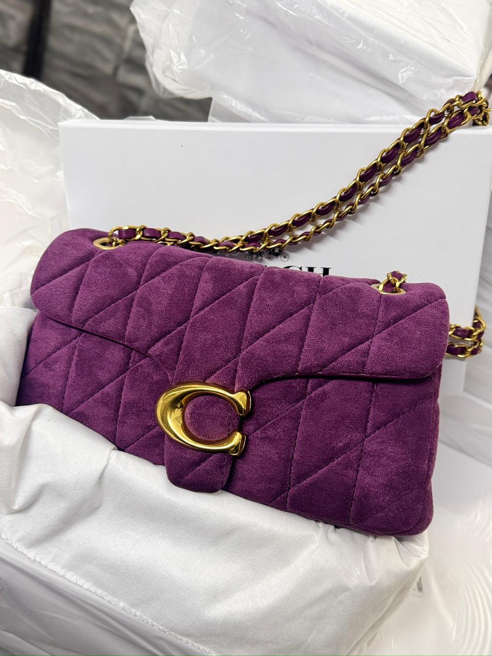 Buy First Copy Coach Tabby Puffy Suede Sling Bag - Master Quality 7A Mirror at Lowest Price Online India