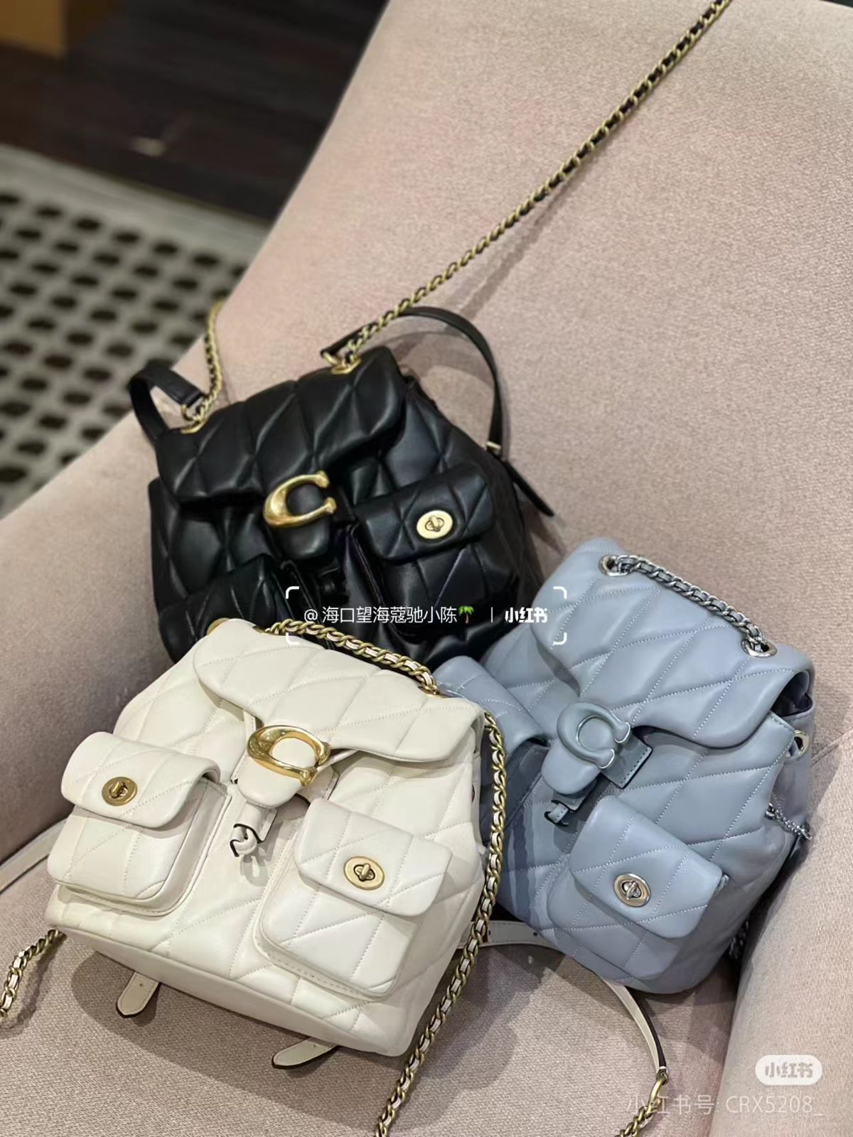 Buy First Copy Coach Tabby Chain Quilted Backpack - Master Quality 7A Mirror at Lowest Price Online India