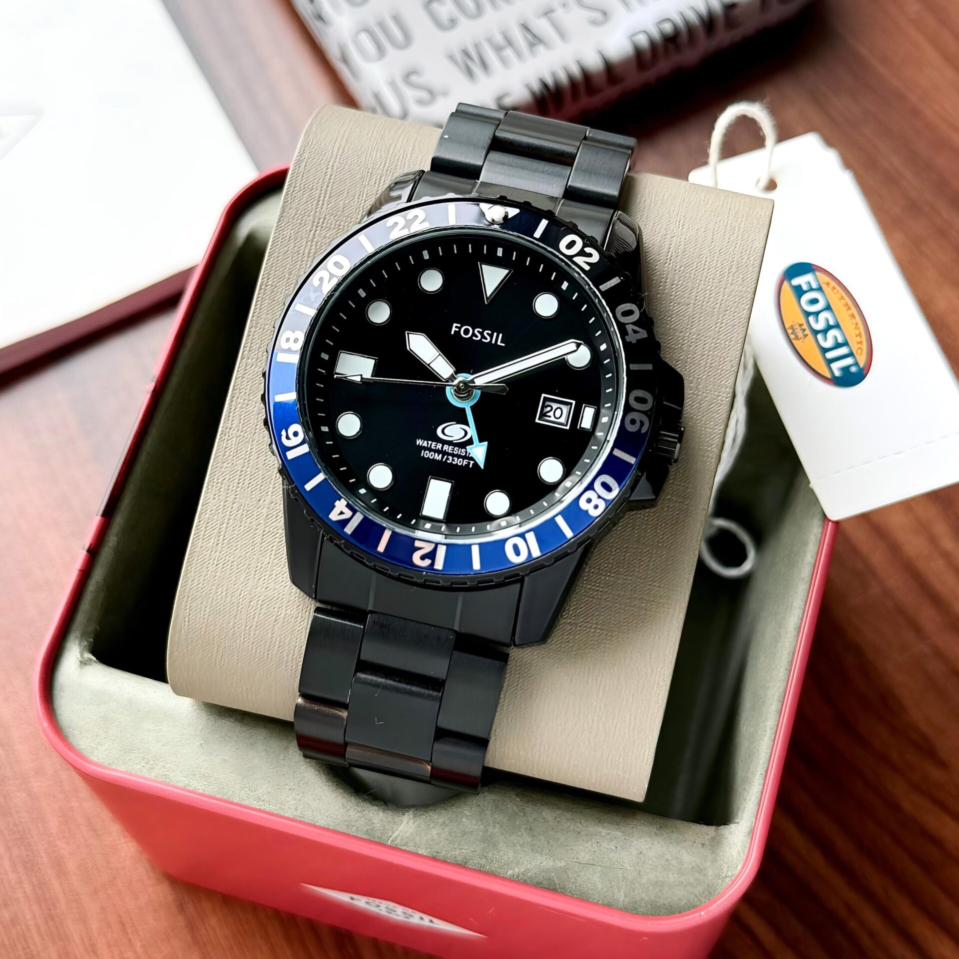 Buy First Copy Fossil Gmt Men’s Quartz Watch 44mm - Master Quality 7A Mirror at Lowest Price Online India