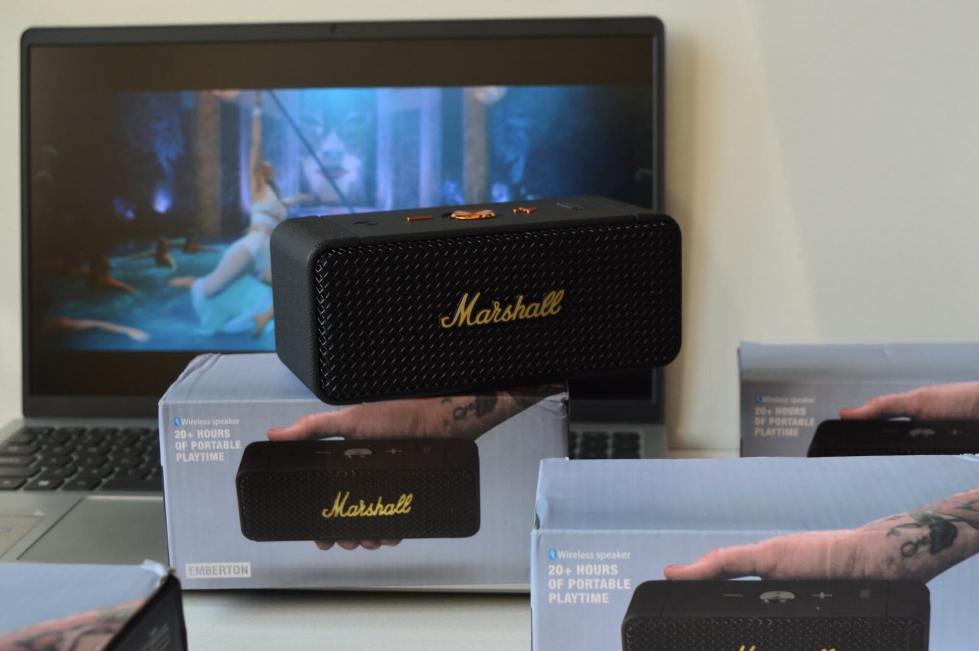 Buy First Copy Marshall Emberton Speaker Small Size Type C - Master Quality 7A Mirror at Lowest Price Online India