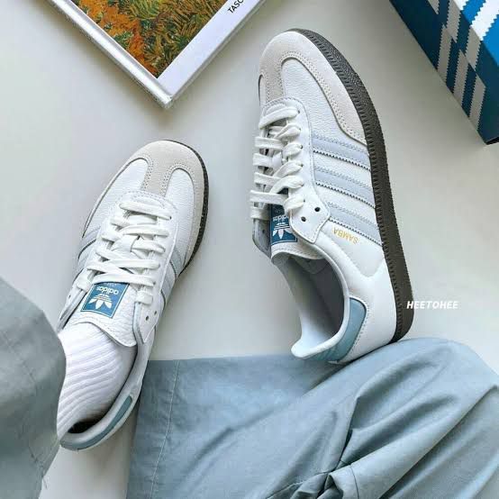 Buy First Copy Adidas Samba Shoe For Men (Light Sky Blue) - Master Quality 7A Mirror at Lowest Price Online India