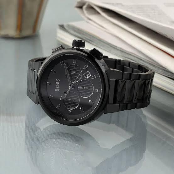 Buy First Copy Hugo Boss Trace Series Chronograph Black Dial Men’s Watch- 1514001 - Master Quality 7A Mirror at Lowest Price Online India
