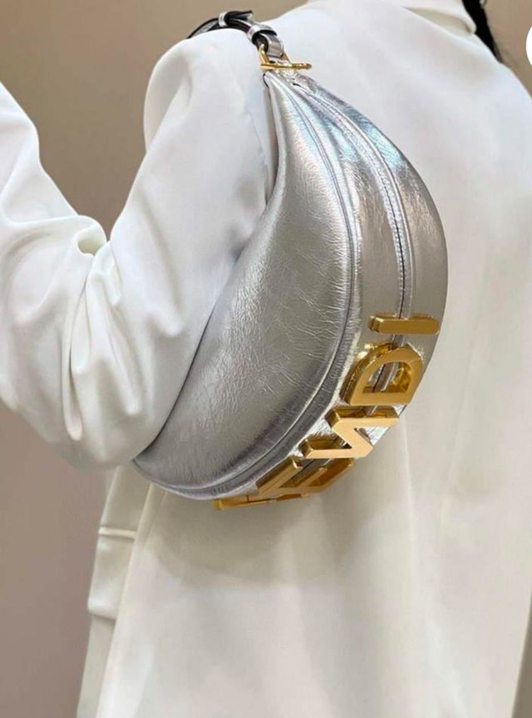 Buy First Copy Fendi Women Silver Fendigraphy Small Shoulder Bag - Master Quality 7A Mirror at Lowest Price Online India