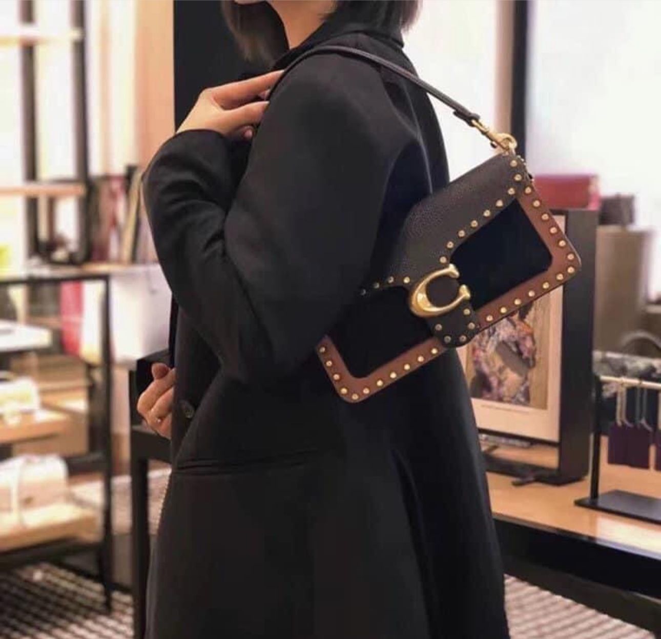 Buy First Copy Coach Tabby Studded Shoulder Bag