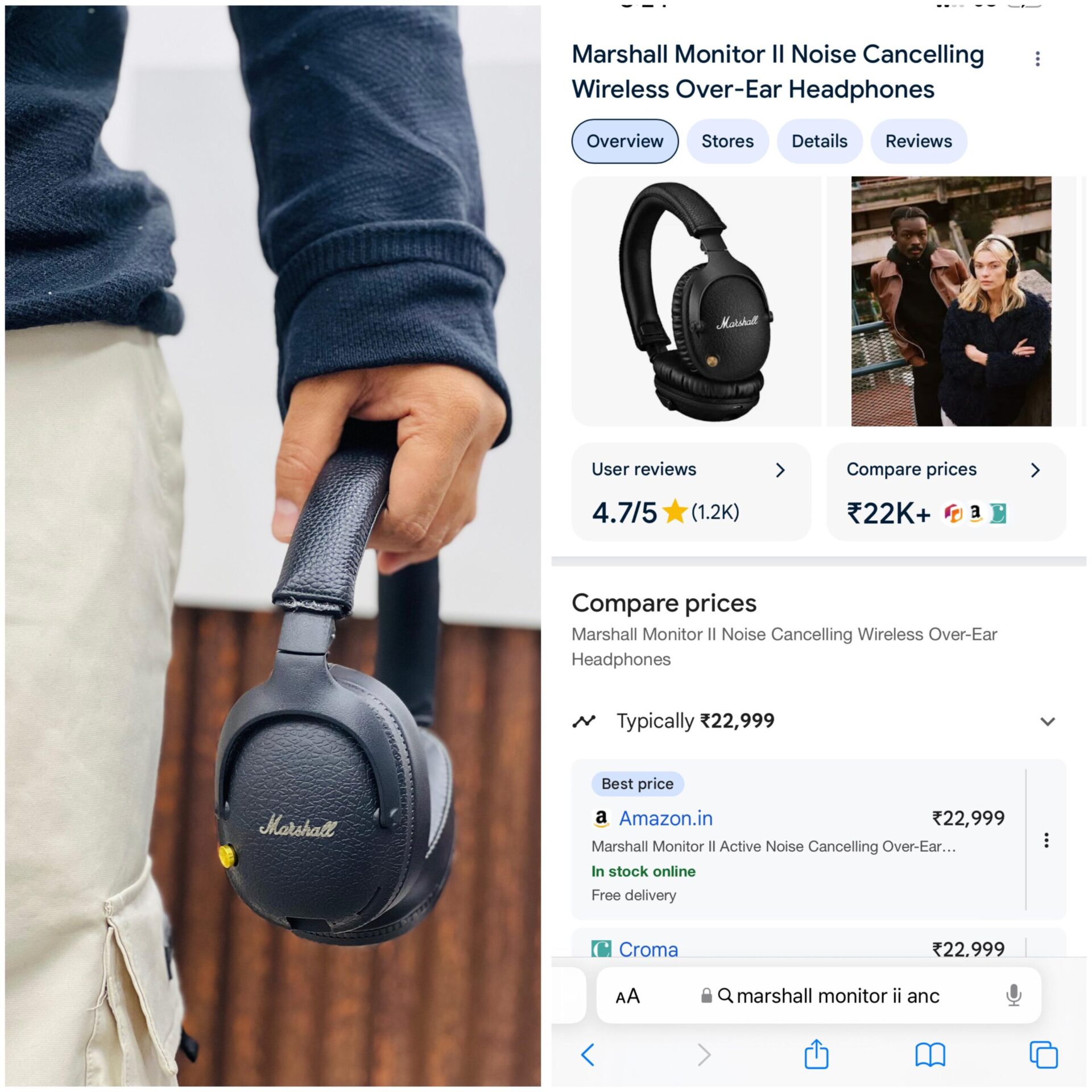 Buy First Copy Marshall Bluetooth Headphones - Master Quality 7A Mirror at Lowest Price Online India