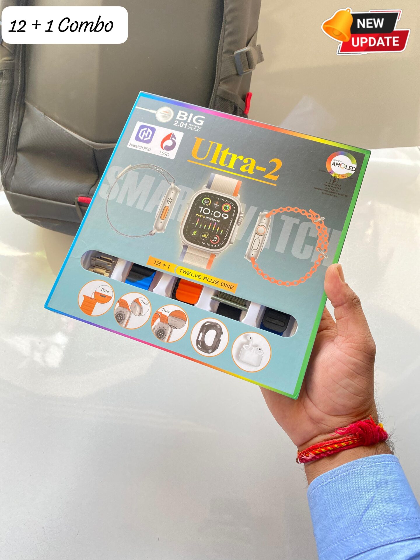 Buy First Copy Hi watch Pro Ultra 2 Smartwatch 12 in 1 Combo Pack – All-in-One Fitness & Lifestyle Companion - Master Quality 7A Mirror at Lowest Price Online India