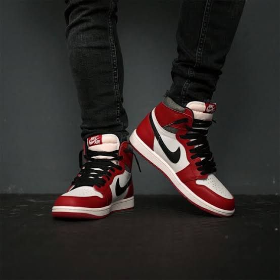 Buy First Copy Air Jordan One High Red & White Men’s Shoes - Master Quality 7A Mirror at Lowest Price Online India
