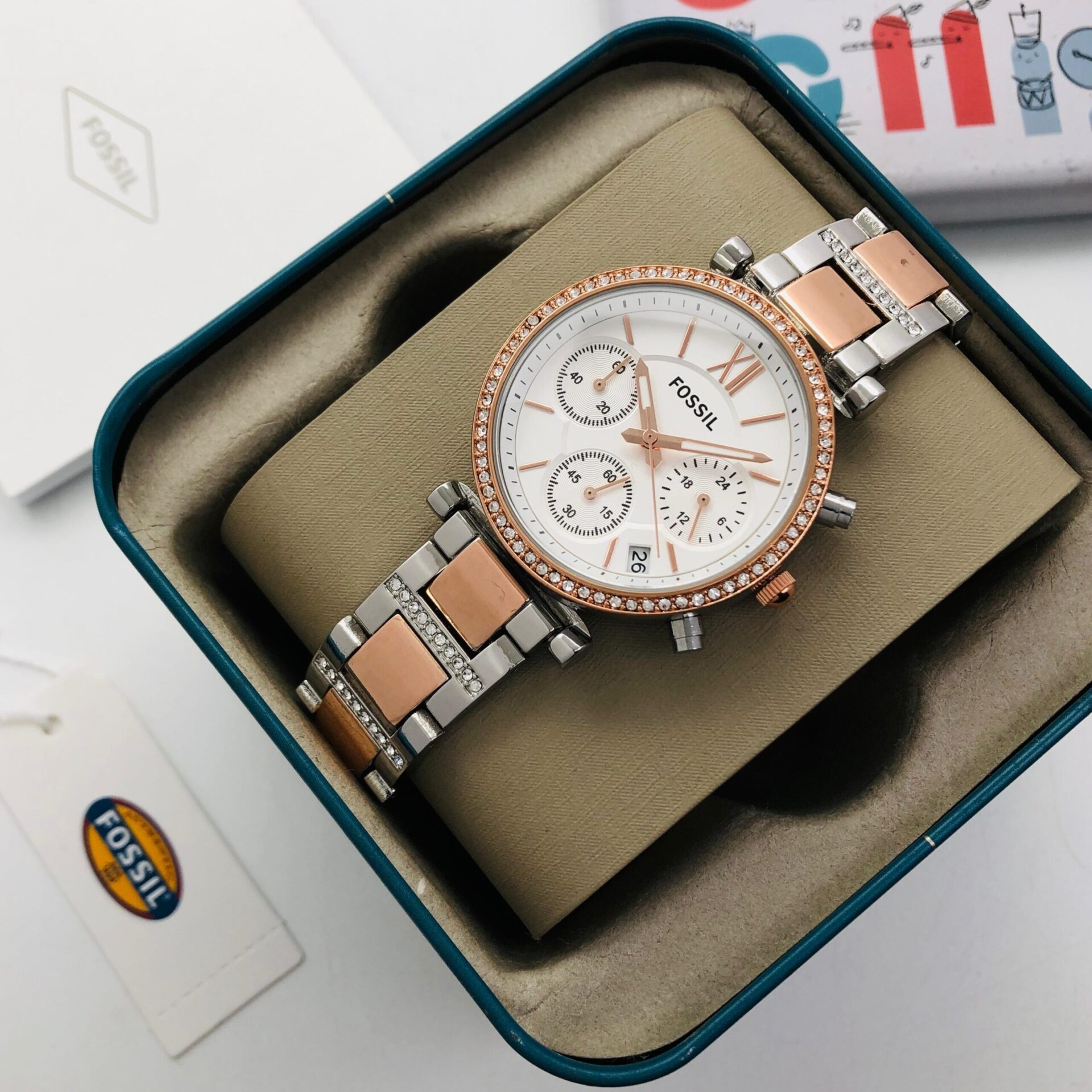Buy First Copy Fossil Carlie Model No: es4542 Women Chronograph Watch 32mm - Master Quality 7A Mirror at Lowest Price Online India