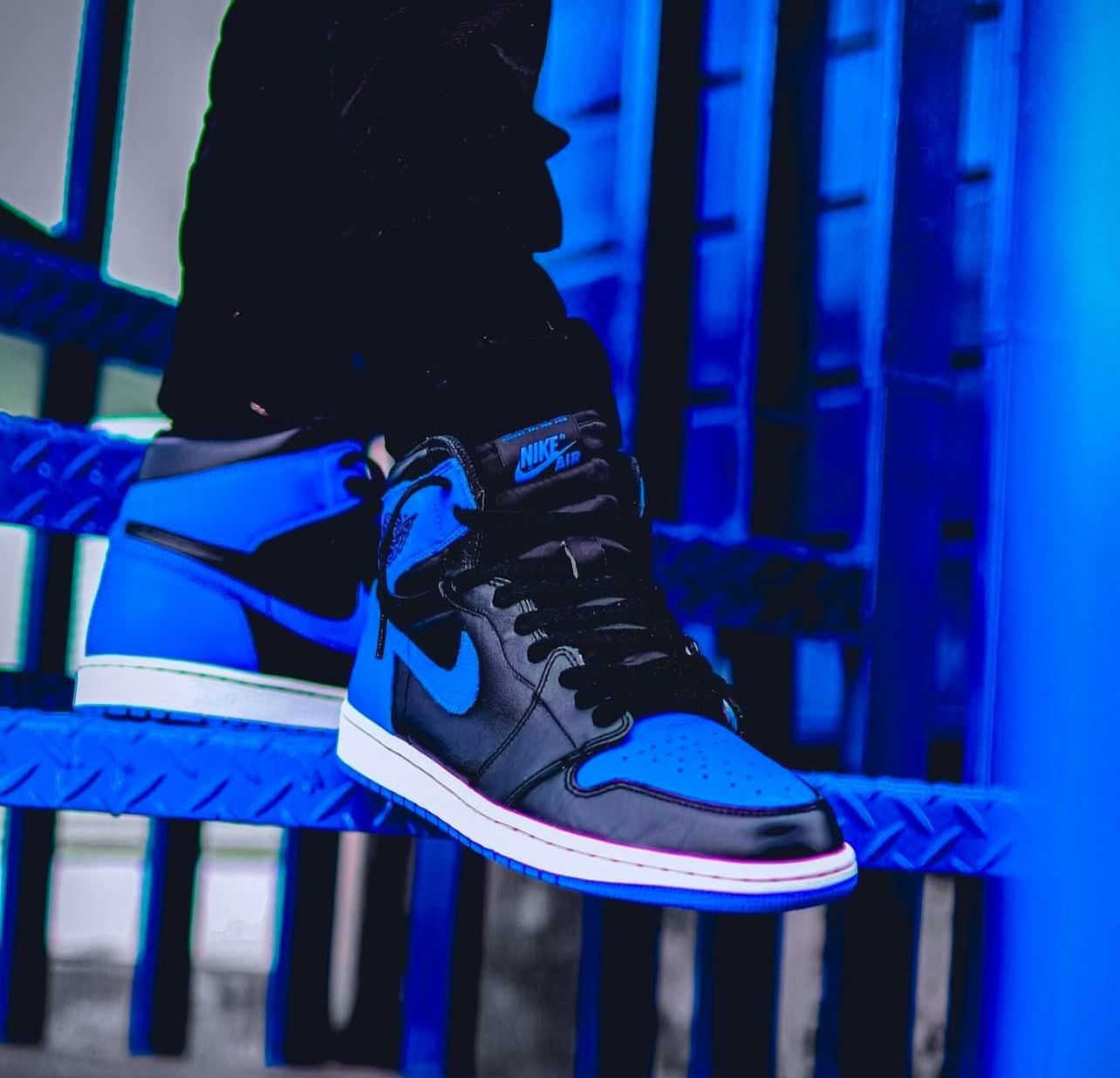 Buy First Copy Air Jordan One High Black & Blue Men’s Shoes - Master Quality 7A Mirror at Lowest Price Online India