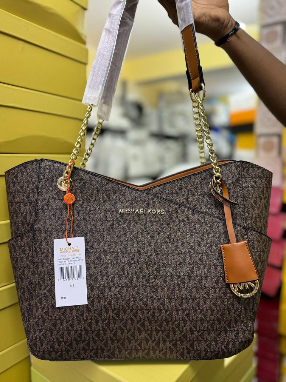 Buy First Copy Michael Kors Large X Chain Shoulder Tote Bag - Master Quality 7A Mirror at Lowest Price Online India