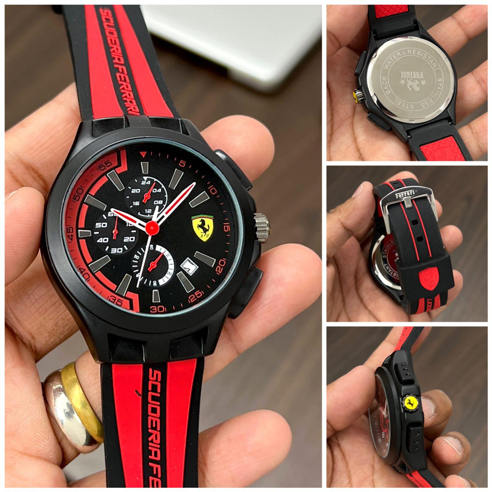 Buy First Copy Scuderia Ferrari Chronograph Men’s Watch With Silicone Strap 43mm - Master Quality 7A Mirror at Lowest Price Online India
