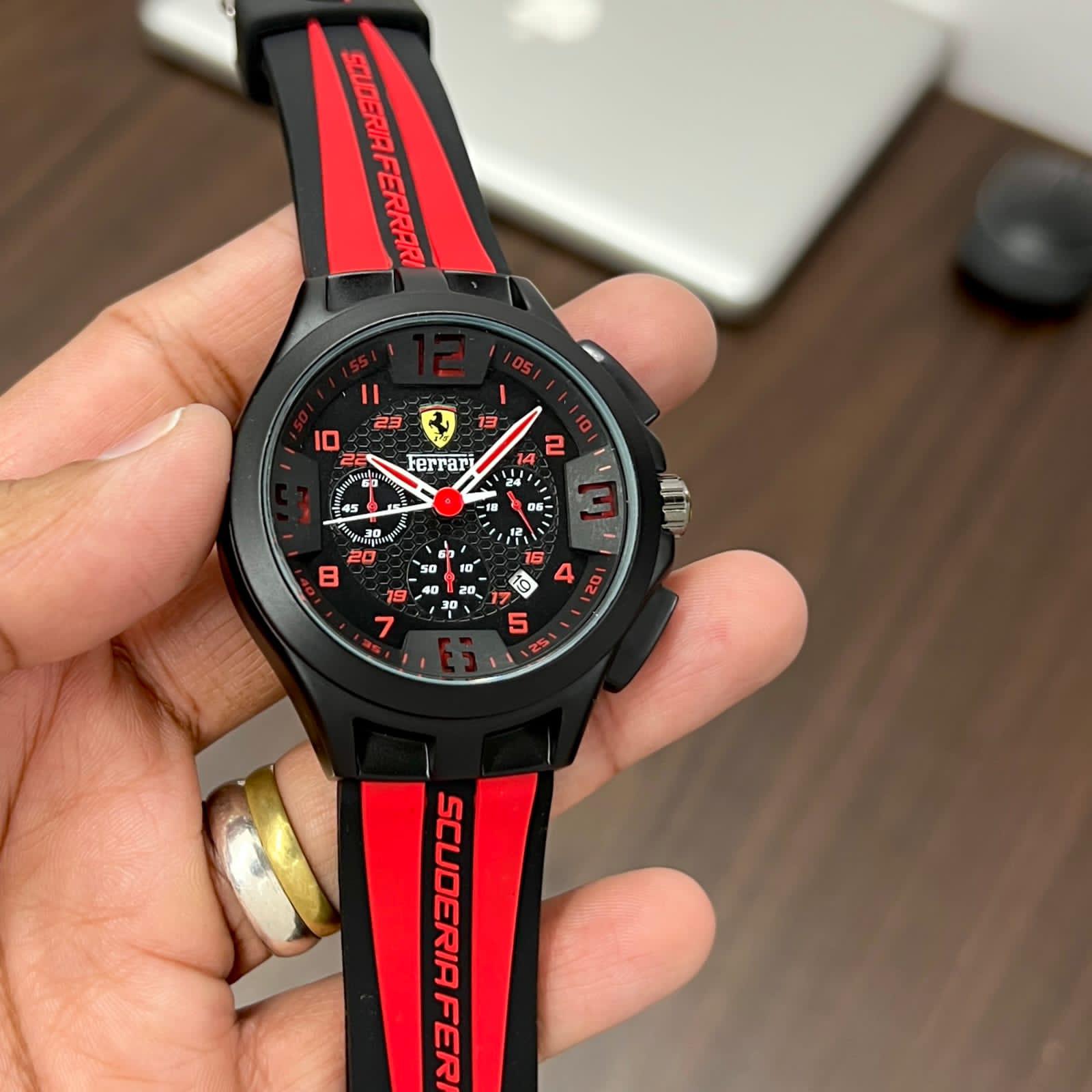 Buy First Copy Scuderia Ferrari Chronograph Men’s Watch With Silicone Strap 43mm - Master Quality 7A Mirror at Lowest Price Online India