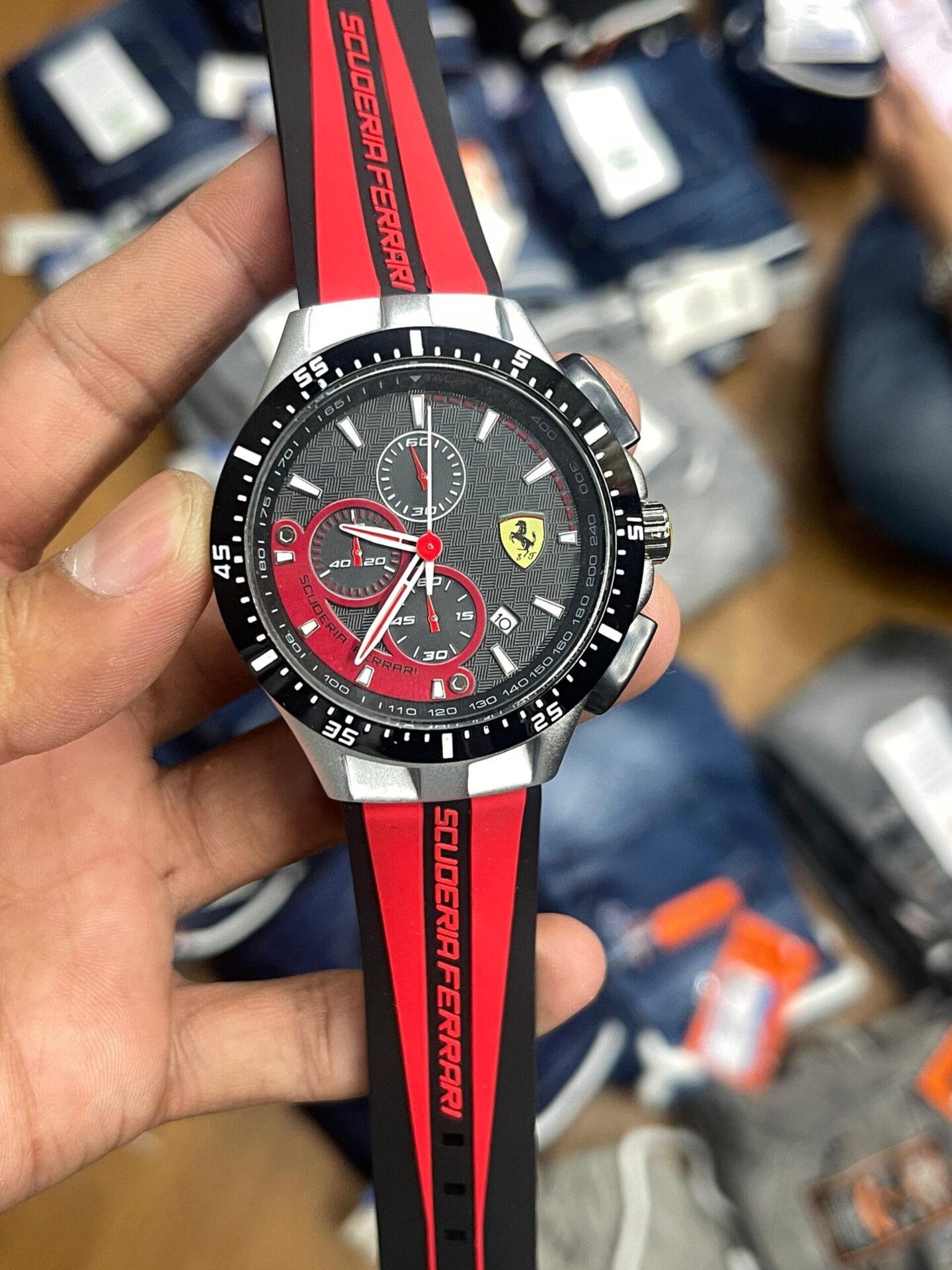 Buy First Copy Scuderia Ferrari Chronograph Men’s Watch With Silicone Strap 43mm - Master Quality 7A Mirror at Lowest Price Online India