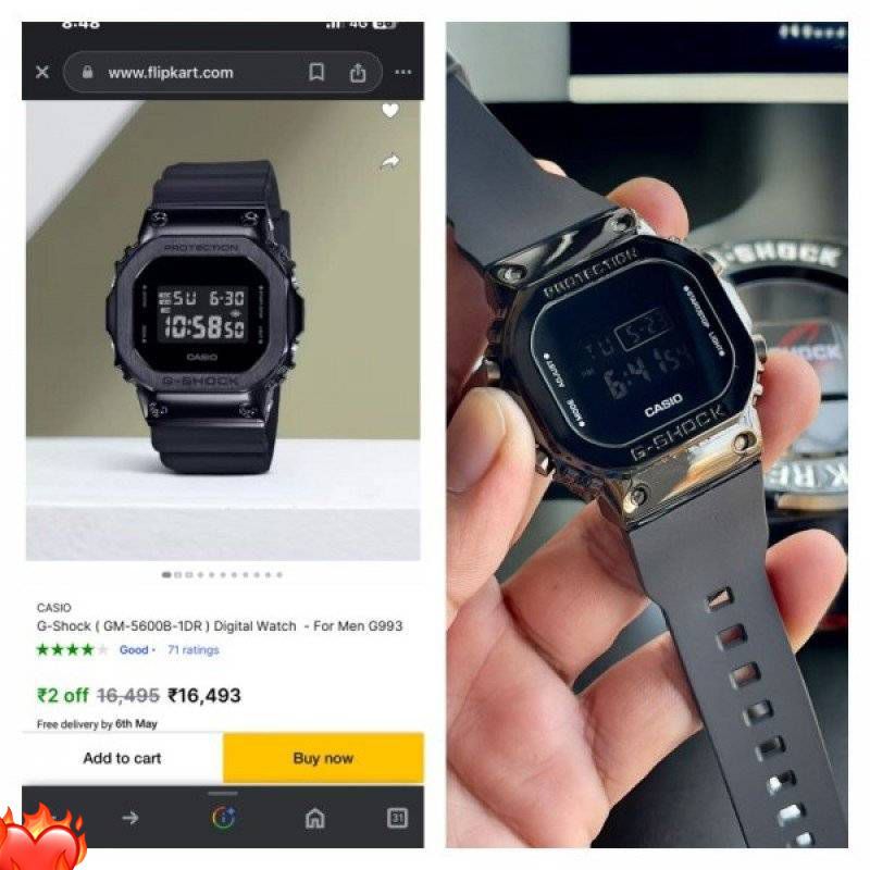 Buy First Copy Casio G-shock Gm-5600b-1dr Digital Watch For Men - Master Quality 7A Mirror at Lowest Price Online India