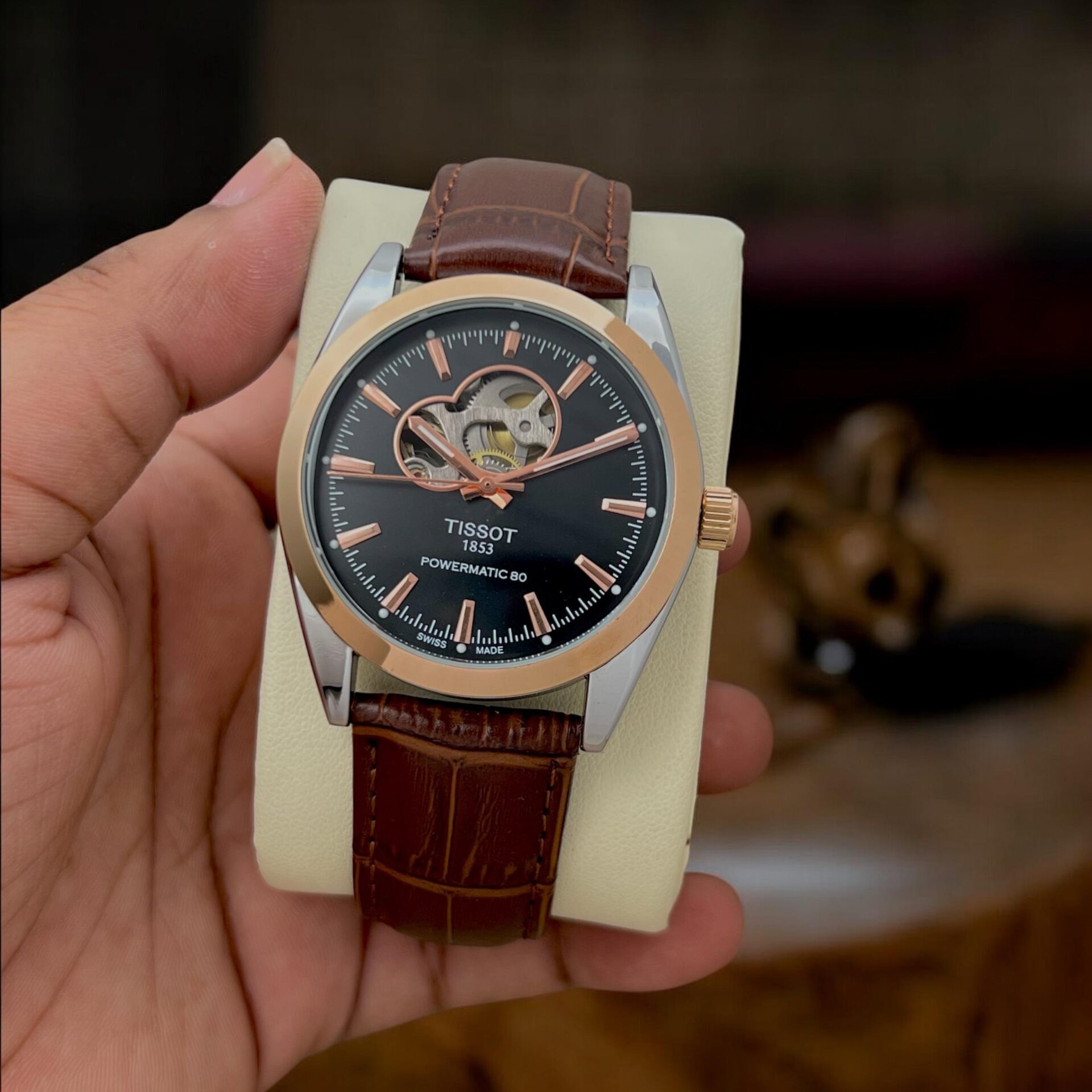 Buy First Copy Tissot Gentleman Powermatic 80 Men’s Automatic Watch 41mm Leather Strap - Master Quality 7A Mirror at Lowest Price Online India