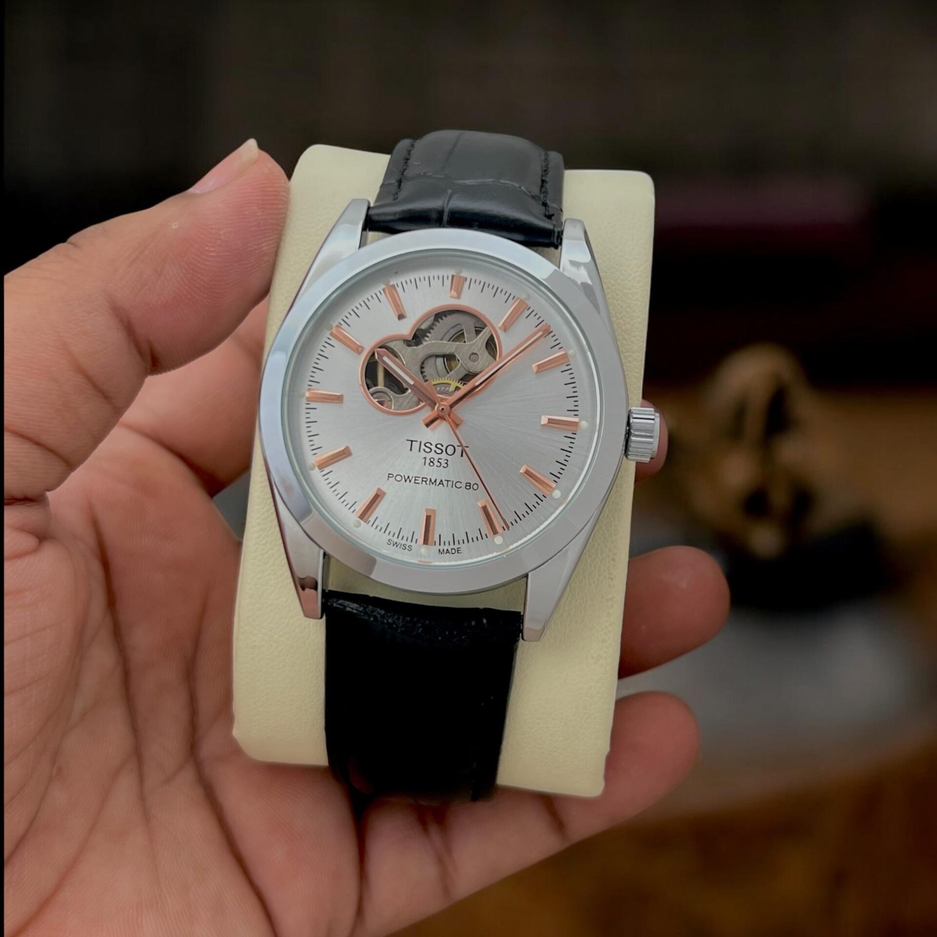 Buy First Copy Tissot Gentleman Powermatic 80 Men’s Automatic Watch 41mm Leather Strap - Master Quality 7A Mirror at Lowest Price Online India
