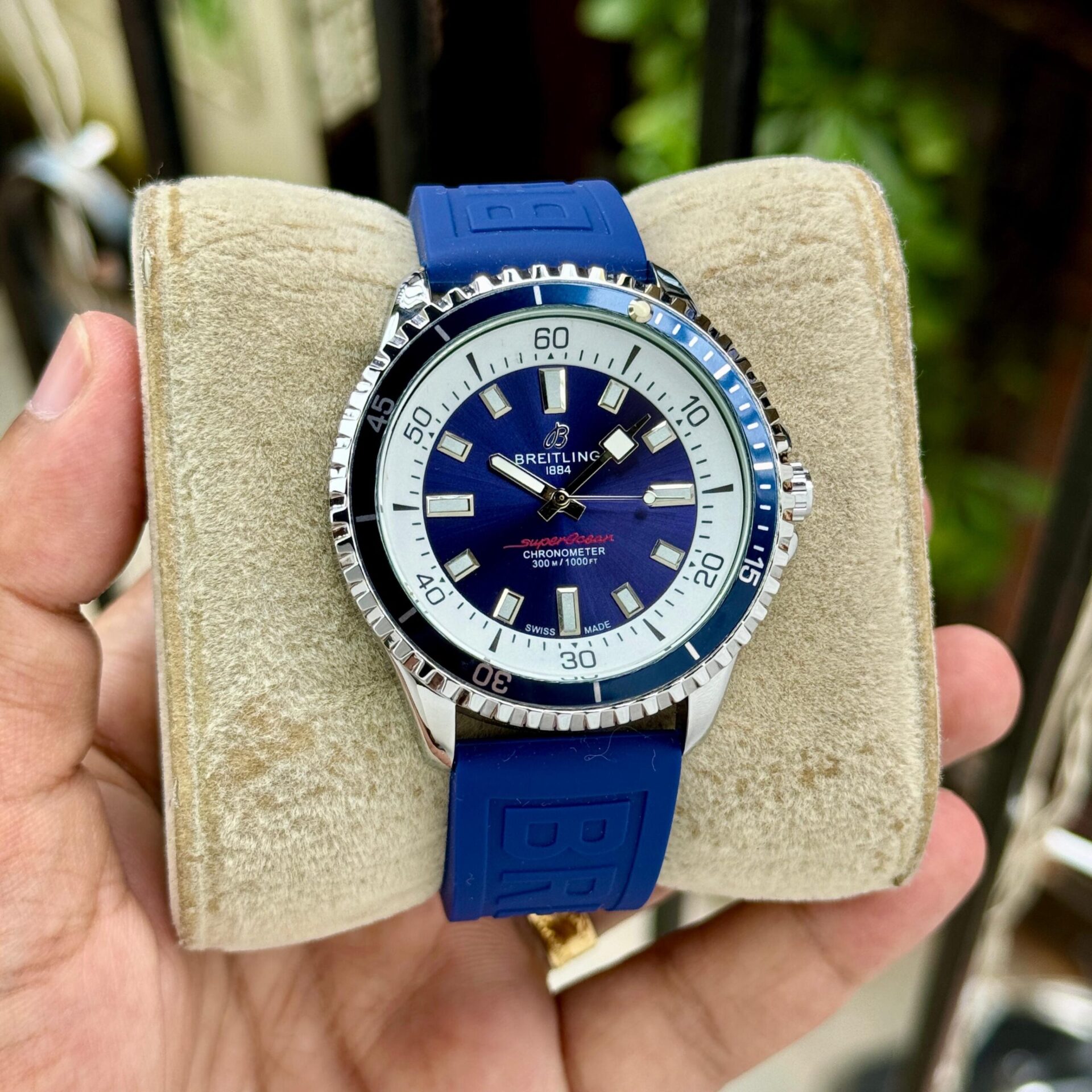 Buy First Copy Breitling Superocean Men’s Silicone Strap Watch 44mm - Master Quality 7A Mirror at Lowest Price Online India