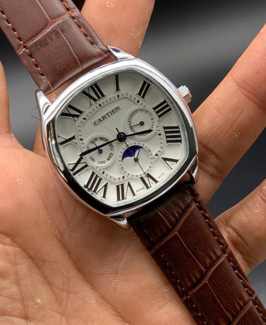 Buy First Copy Cartier Diastar Square Dial Super Slim Leather Strap Watch For Men 42mm - Master Quality 7A Mirror at Lowest Price Online India