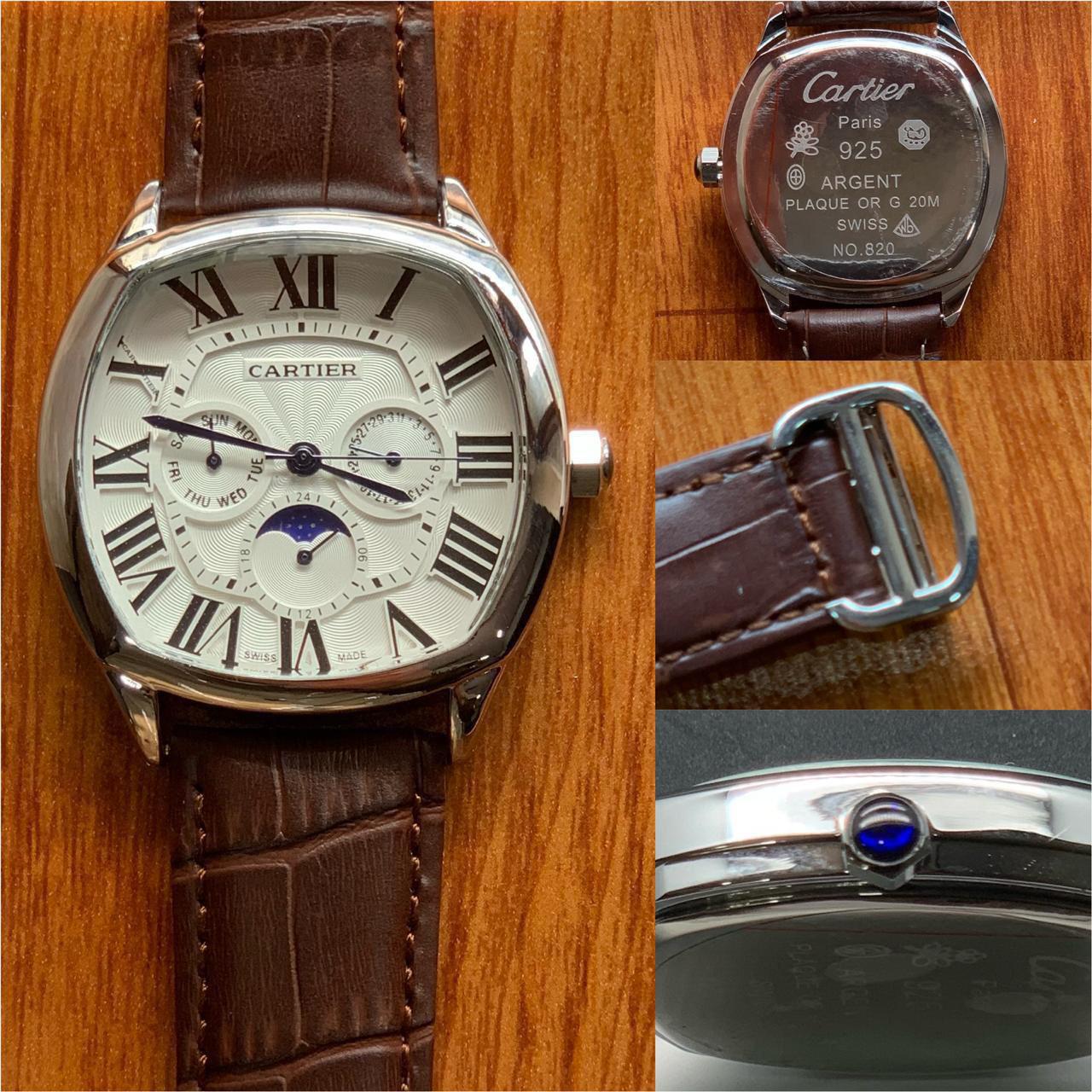 Buy First Copy Cartier Diastar Square Dial Super Slim Leather Strap Watch For Men 42mm - Master Quality 7A Mirror at Lowest Price Online India
