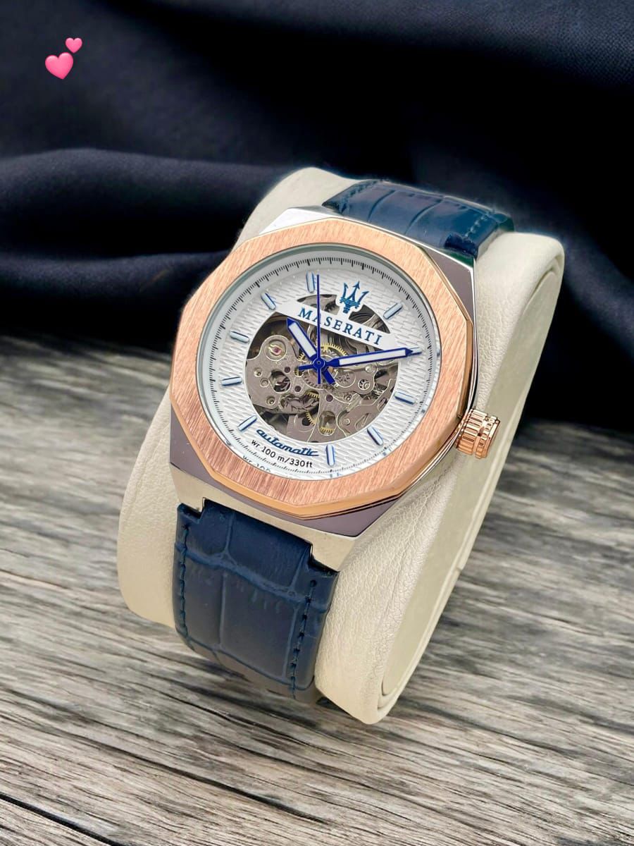 Buy First Copy Maserati Men’s Leather Strap Automatic Watch - Master Quality 7A Mirror at Lowest Price Online India