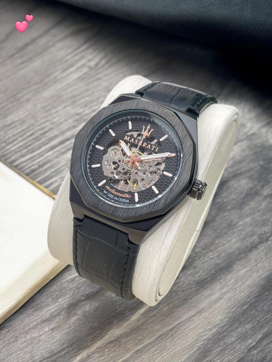 Buy First Copy Maserati Men’s Leather Strap Automatic Watch - Master Quality 7A Mirror at Lowest Price Online India