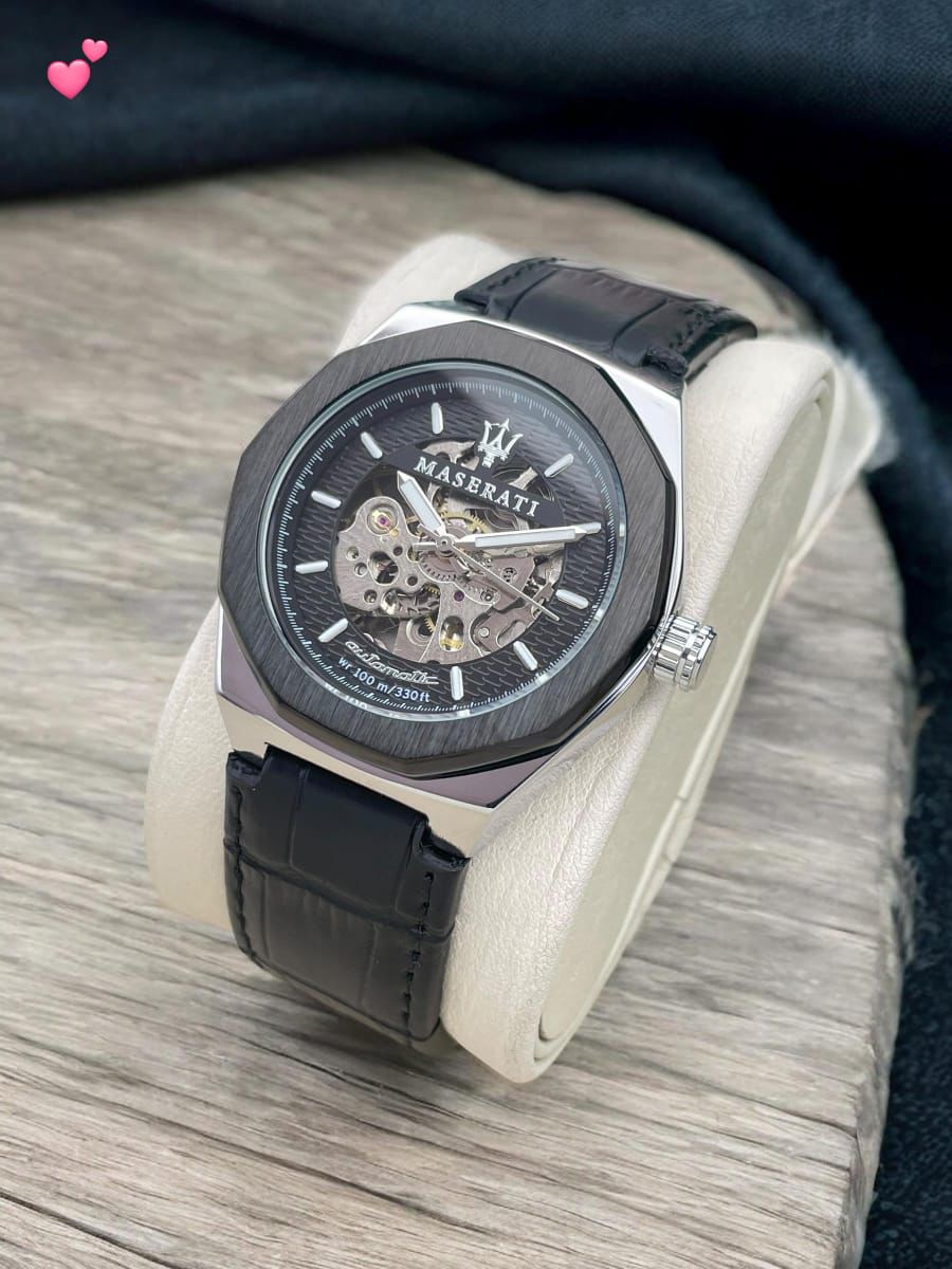 Buy First Copy Maserati Men’s Leather Strap Automatic Watch - Master Quality 7A Mirror at Lowest Price Online India
