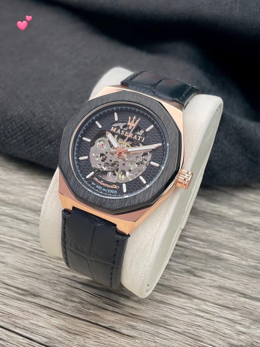 Buy First Copy Maserati Men’s Leather Strap Automatic Watch - Master Quality 7A Mirror at Lowest Price Online India