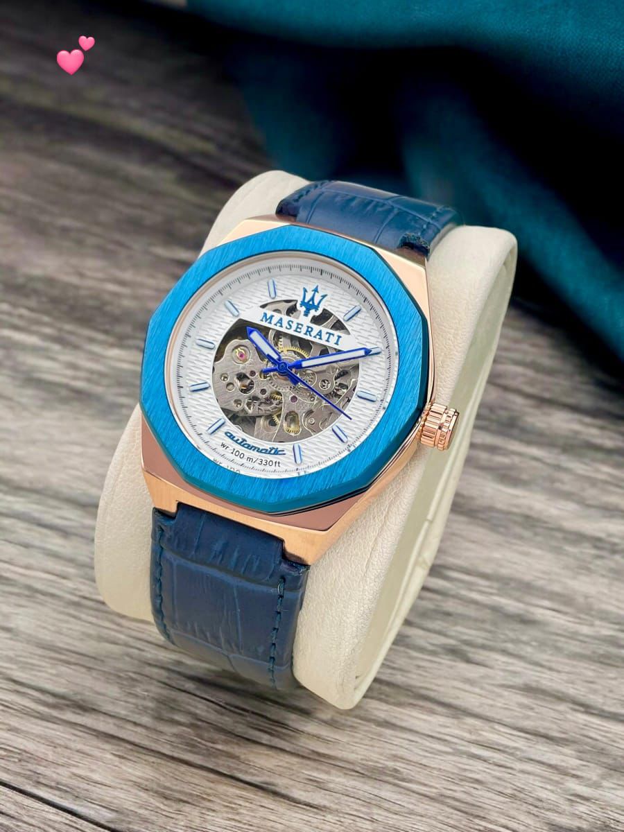 Buy First Copy Maserati Men’s Leather Strap Automatic Watch - Master Quality 7A Mirror at Lowest Price Online India