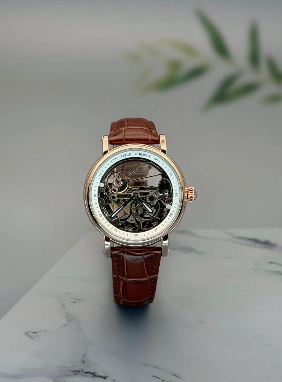 Buy First Copy Patek Philippe Geneve Skeleton Automatic Watch 42mm - Master Quality 7A Mirror at Lowest Price Online India