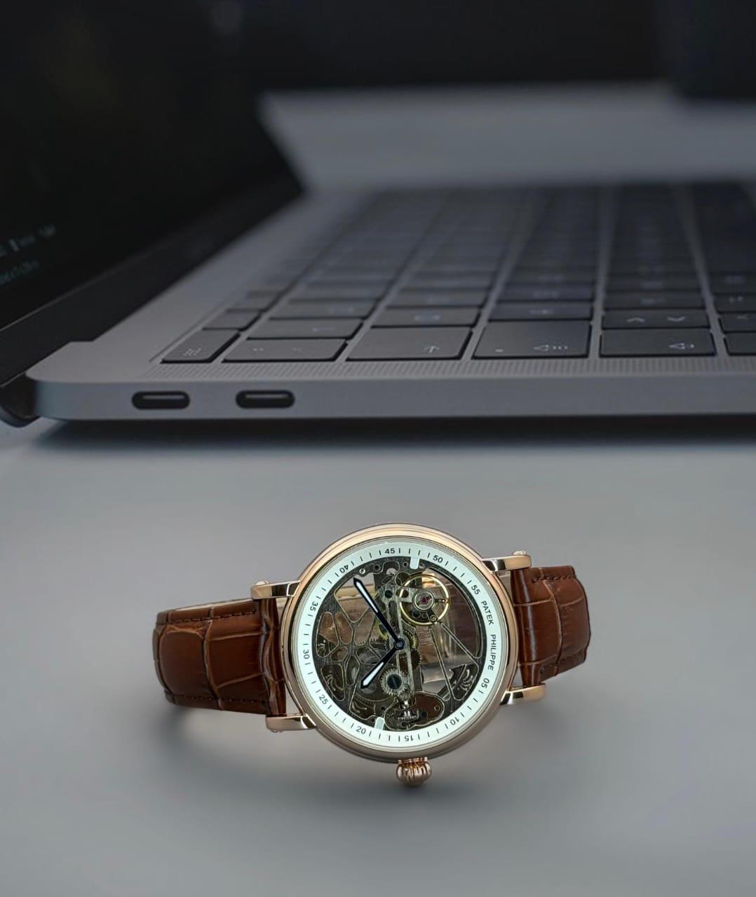 Buy First Copy Patek Philippe Geneve Skeleton Automatic Watch 42mm - Master Quality 7A Mirror at Lowest Price Online India
