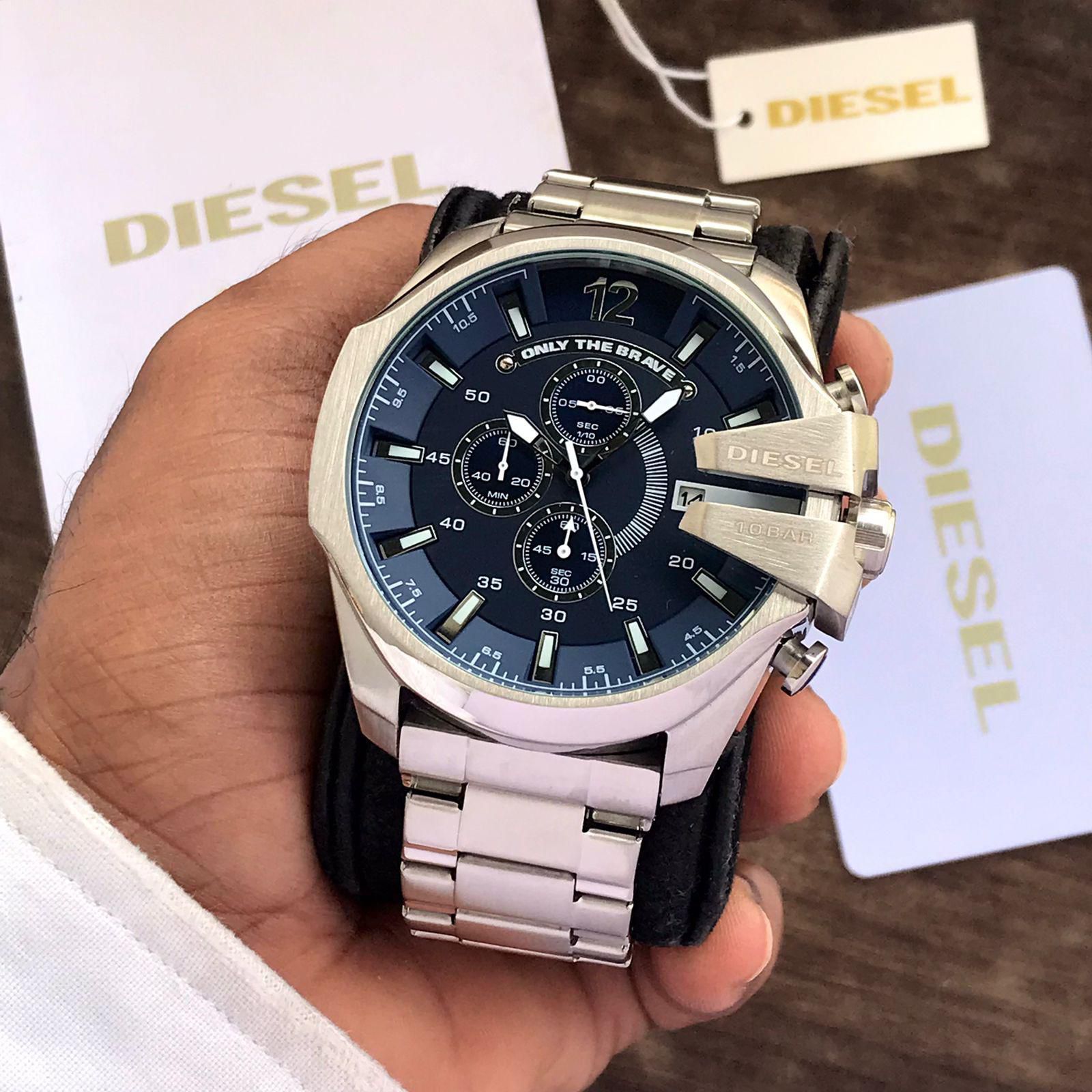 Buy First Copy Diesel 10 Bar Mega Chief Chronograph Men’s Watch - Master Quality 7A Mirror at Lowest Price Online India