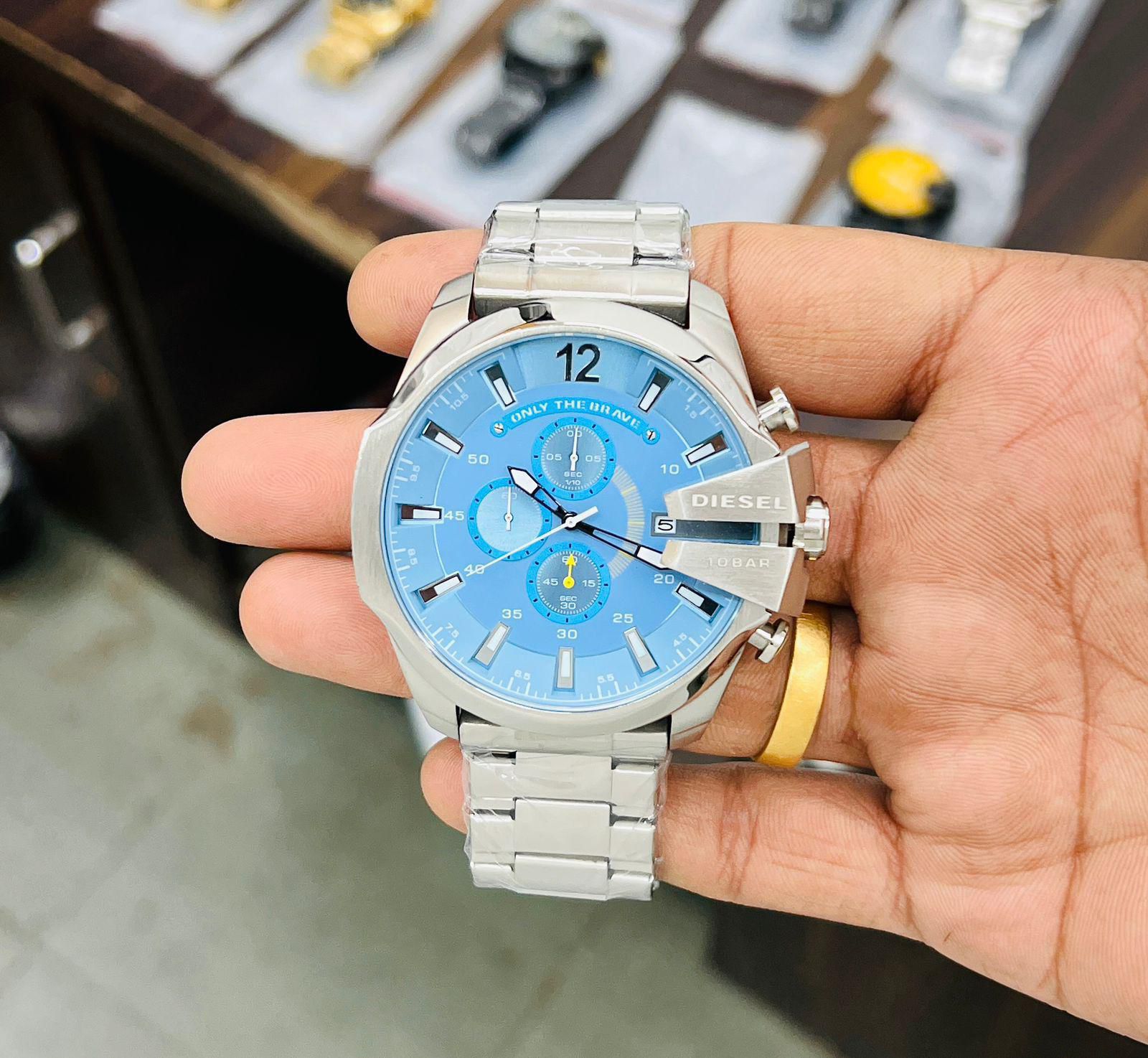Buy First Copy Diesel 10 Bar Mega Chief Chronograph Men’s Watch - Master Quality 7A Mirror at Lowest Price Online India
