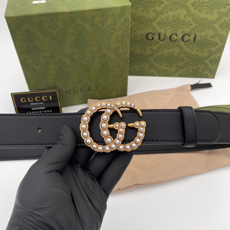Buy First Copy Gucci GG Pearl Embellished Belt - Master Quality 7A Mirror at Lowest Price Online India