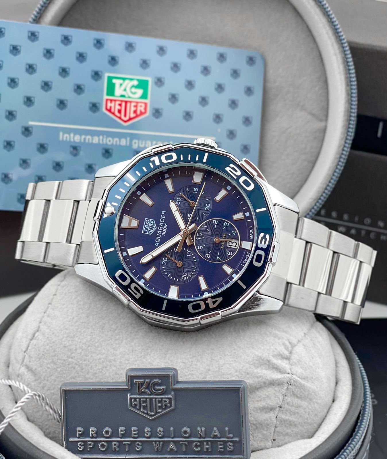 Buy First Copy TAG Heuer Aquaracer Chronograph Men’s Watch 44mm - Master Quality 7A Mirror at Lowest Price Online India
