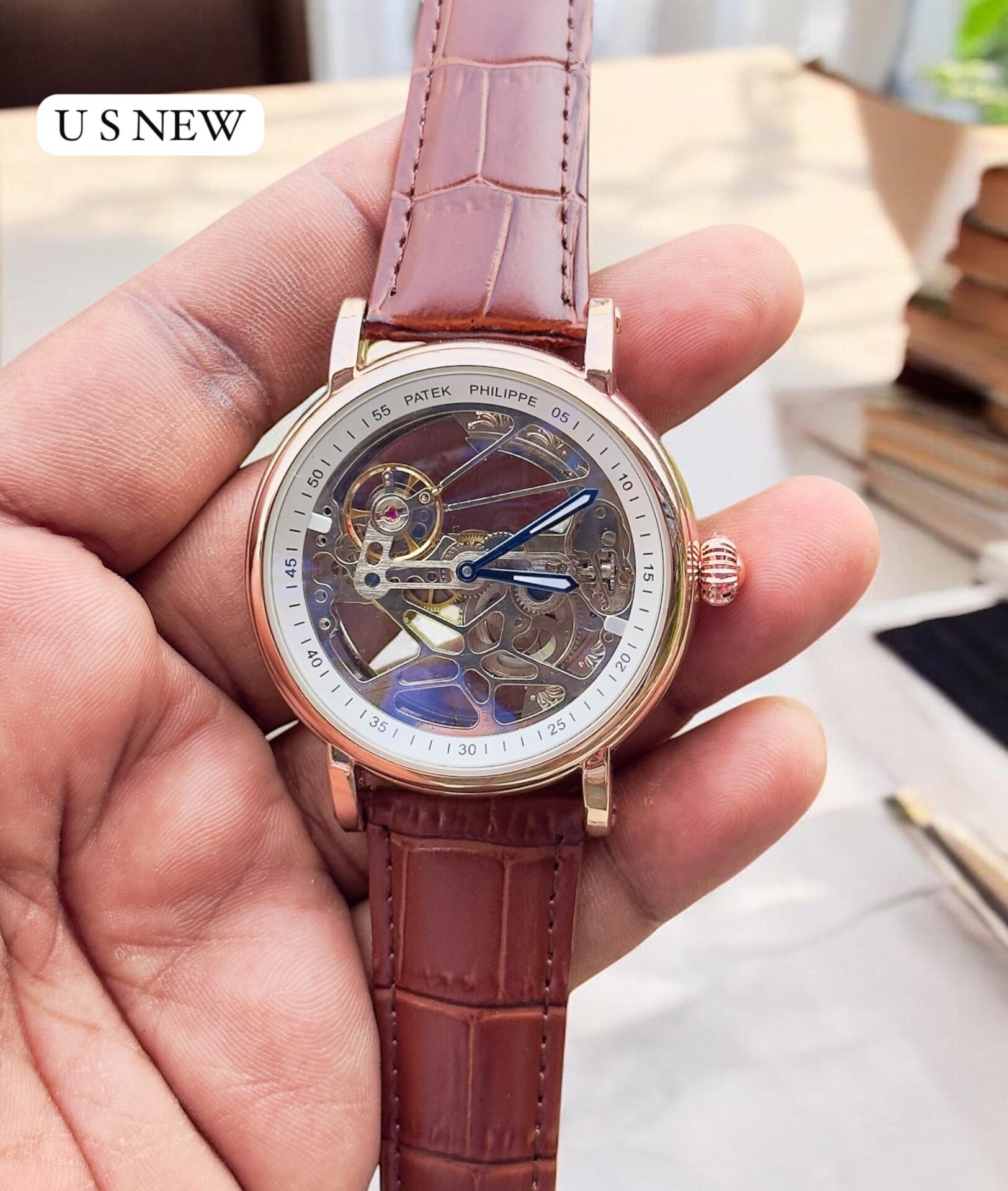 Buy First Copy Patek Philippe Geneve Skeleton Automatic Watch 42mm - Master Quality 7A Mirror at Lowest Price Online India