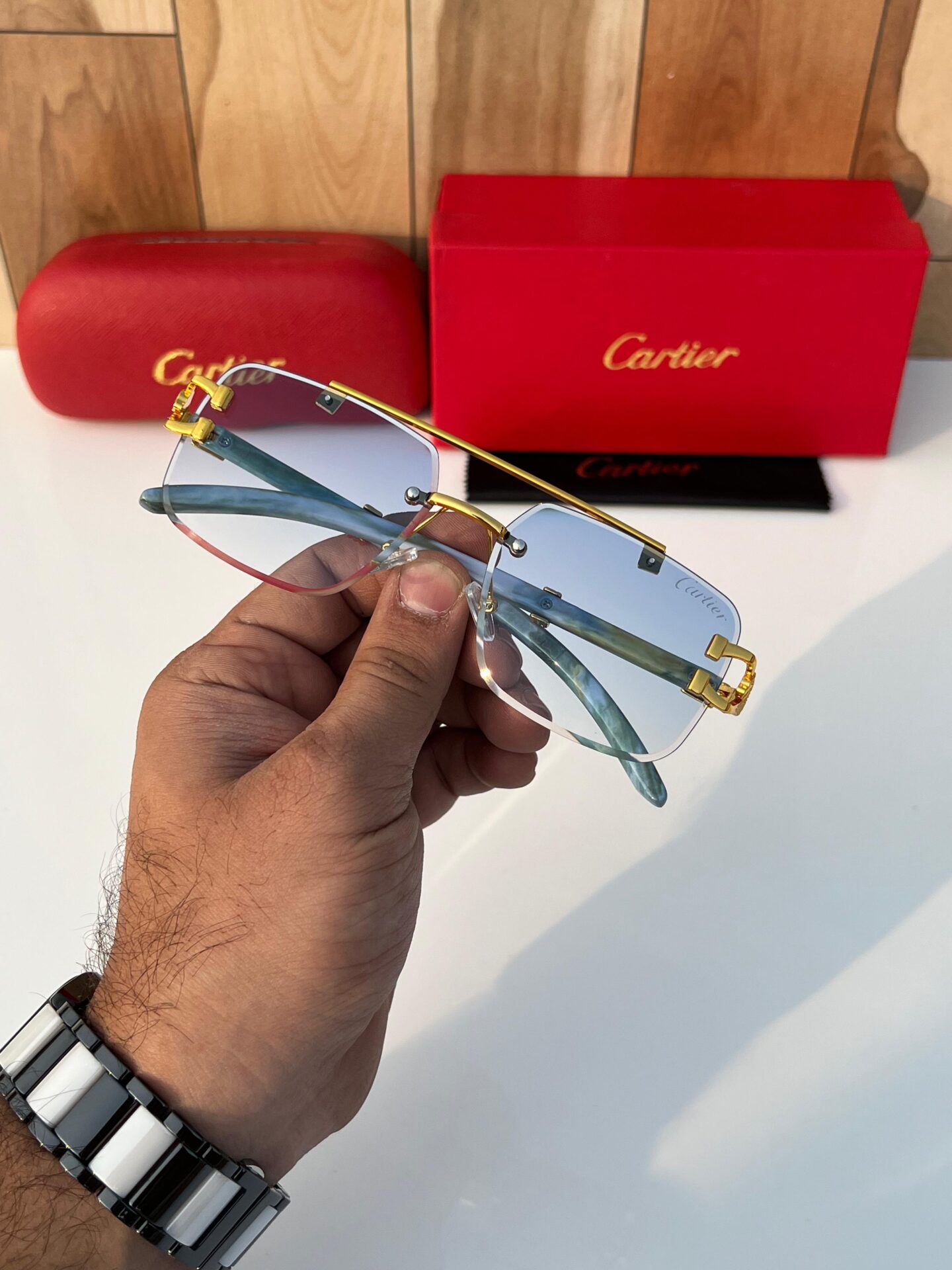 Buy First Copy Cartier Blue Gradient Sunglasses - Master Quality 7A Mirror at Lowest Price Online India