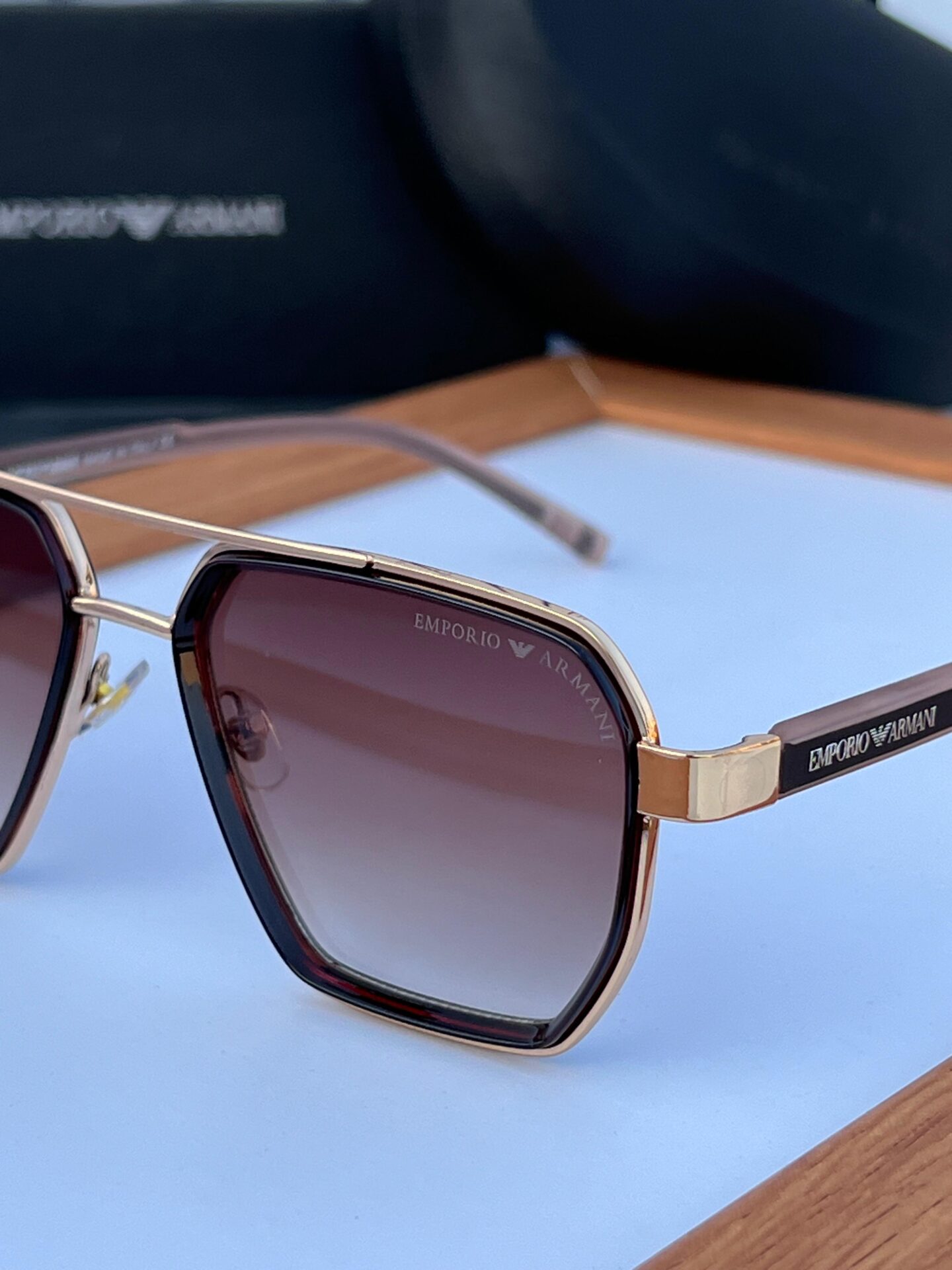 Buy First Copy Emporio Armani Brown Gradient Sunglasses - Master Quality 7A Mirror at Lowest Price Online India