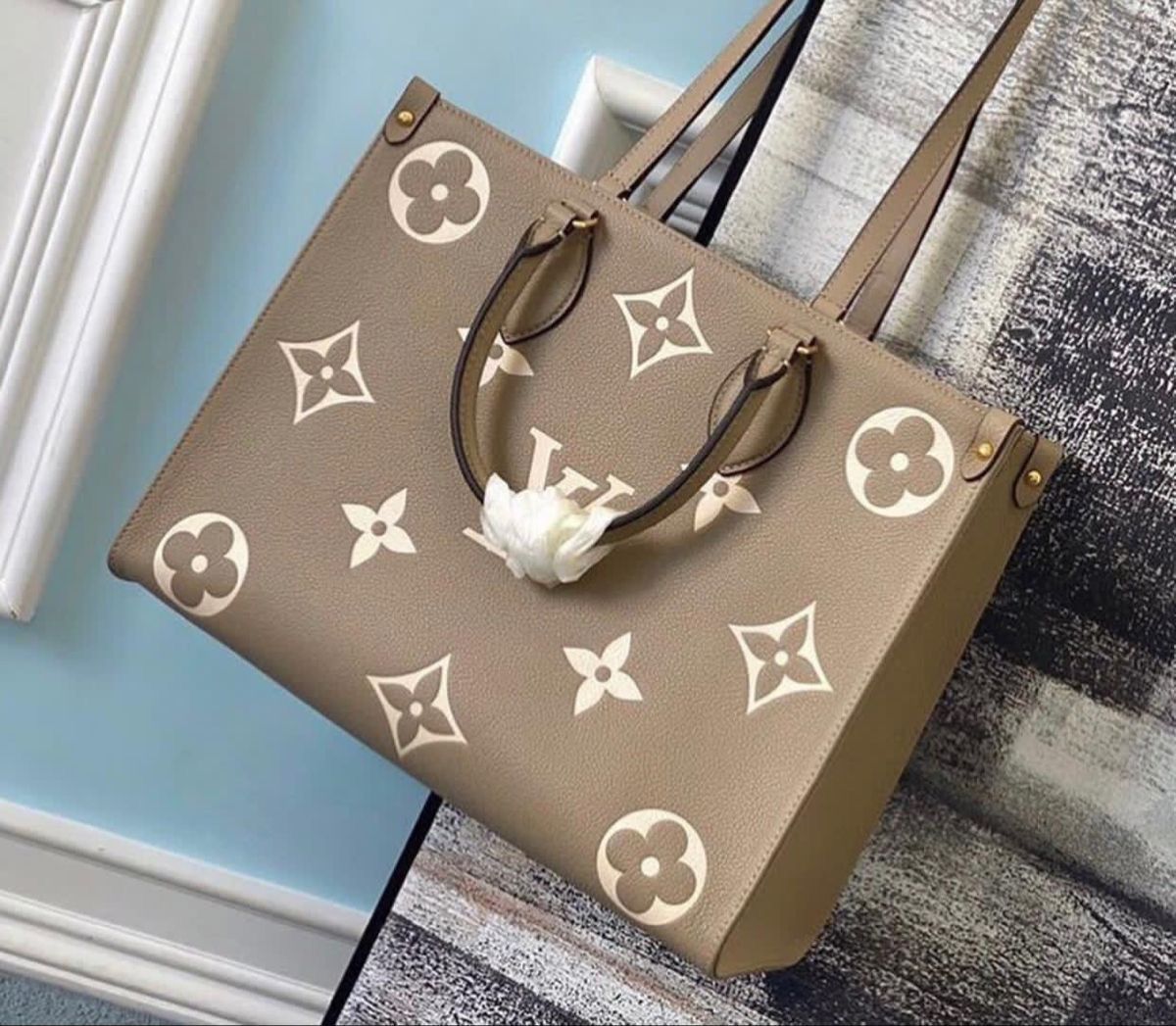 Buy First Copy Louis Vuitton On The Go Embossed Tote Bag - Master Quality 7A Mirror at Lowest Price Online India