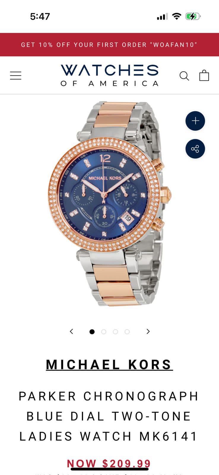 Buy First Copy Michael Kors Parker Chronograph Women Watch - Master Quality 7A Mirror at Lowest Price Online India