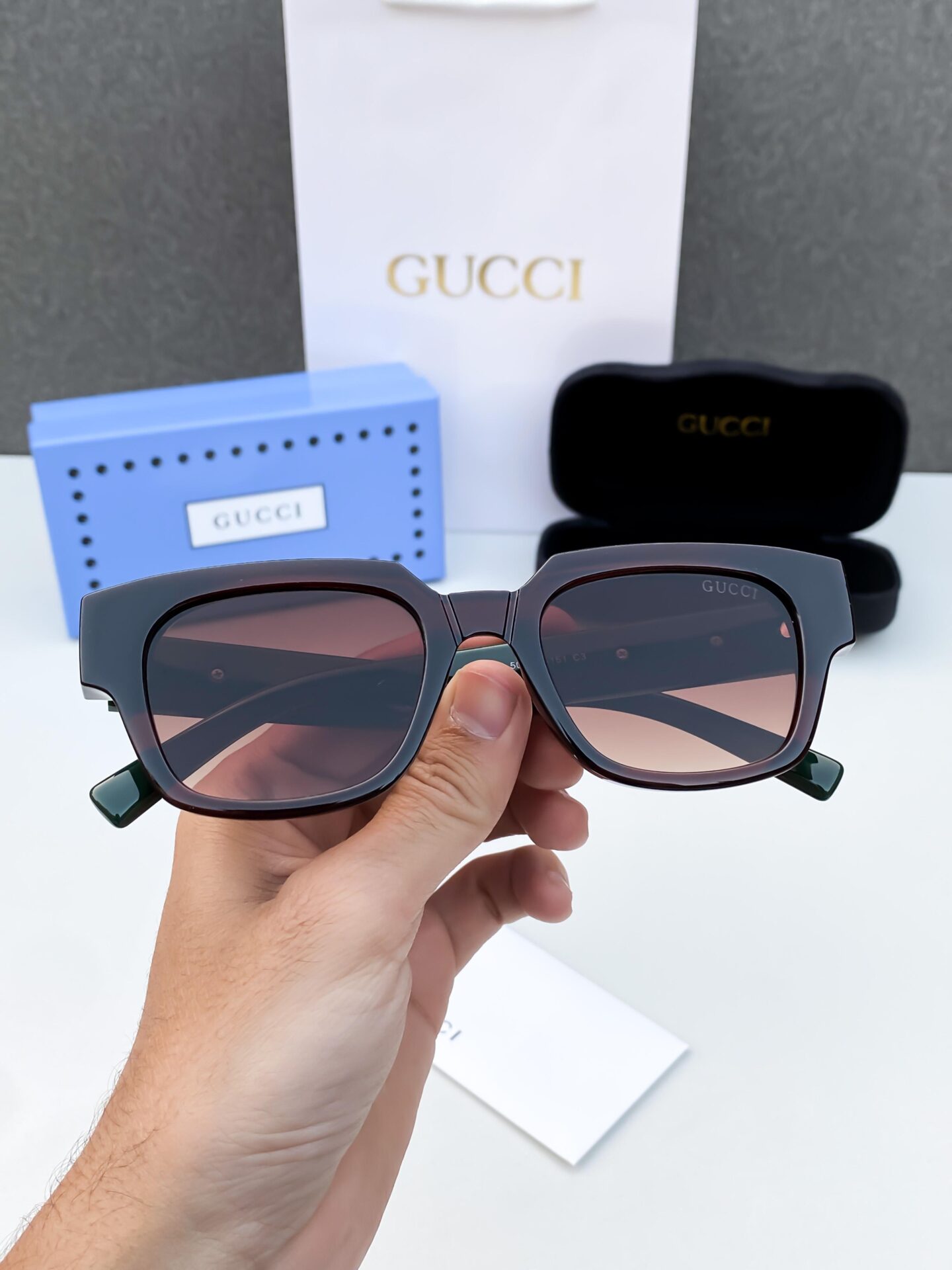 Buy First Copy Gucci Inspired Sunglasses with Web Stripe Detail - Master Quality 7A Mirror at Lowest Price Online India