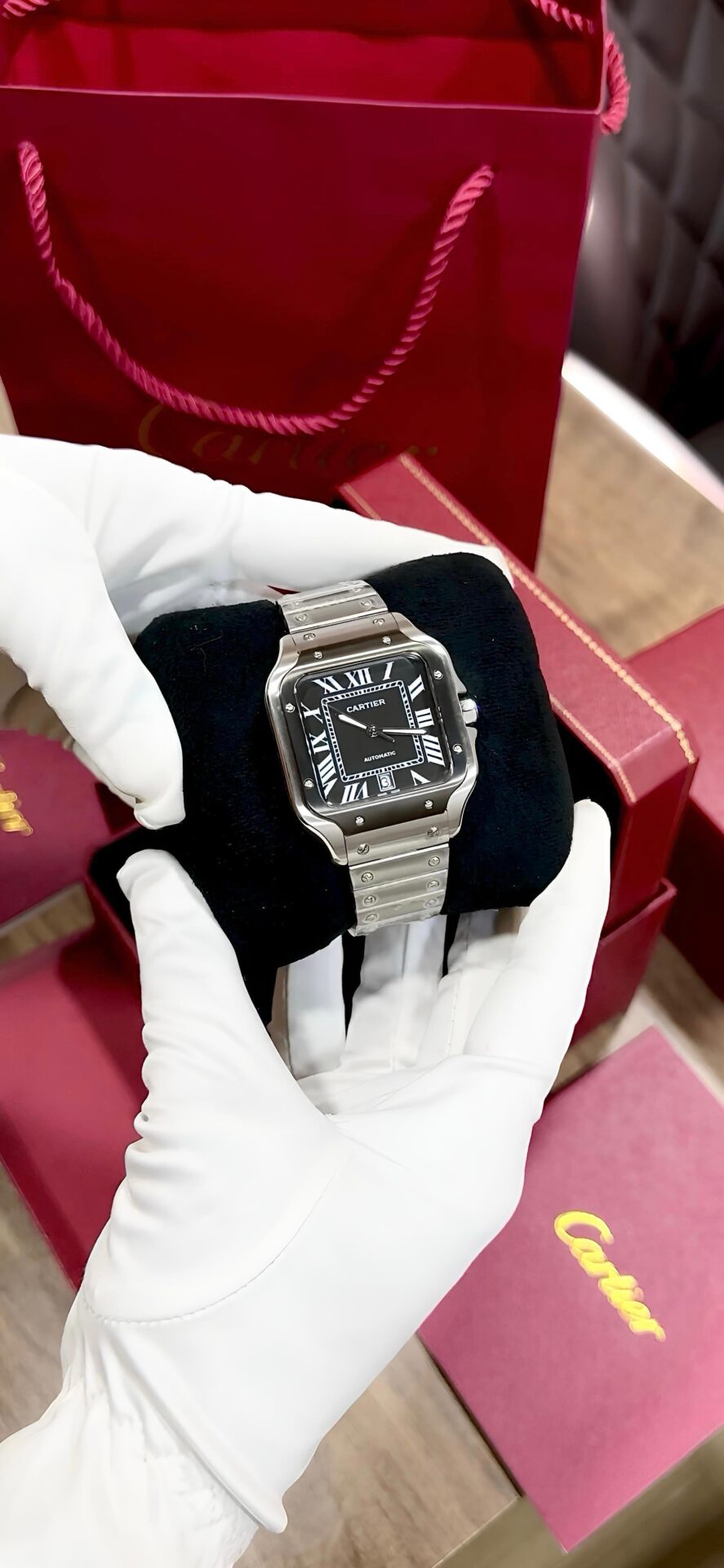 Buy First Copy Cartier Santos Automatic Men’s Watch 43mm - Master Quality 7A Mirror at Lowest Price Online India
