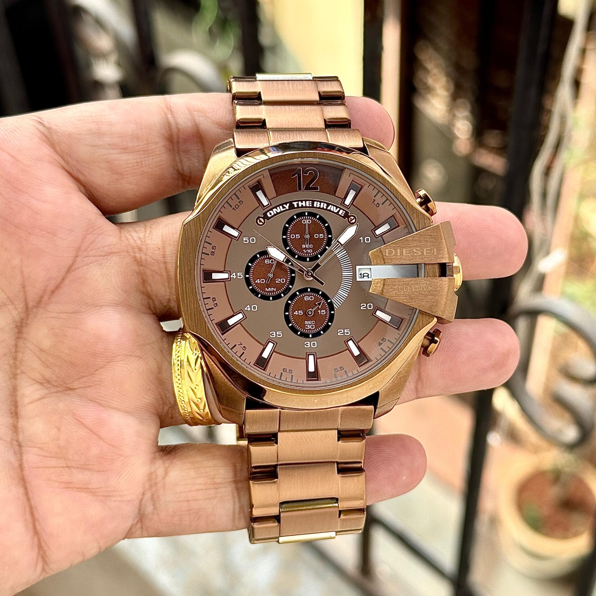Buy First Copy Diesel 10 bar Mega Chief Chronograph Men’s Watch - Master Quality 7A Mirror at Lowest Price Online India