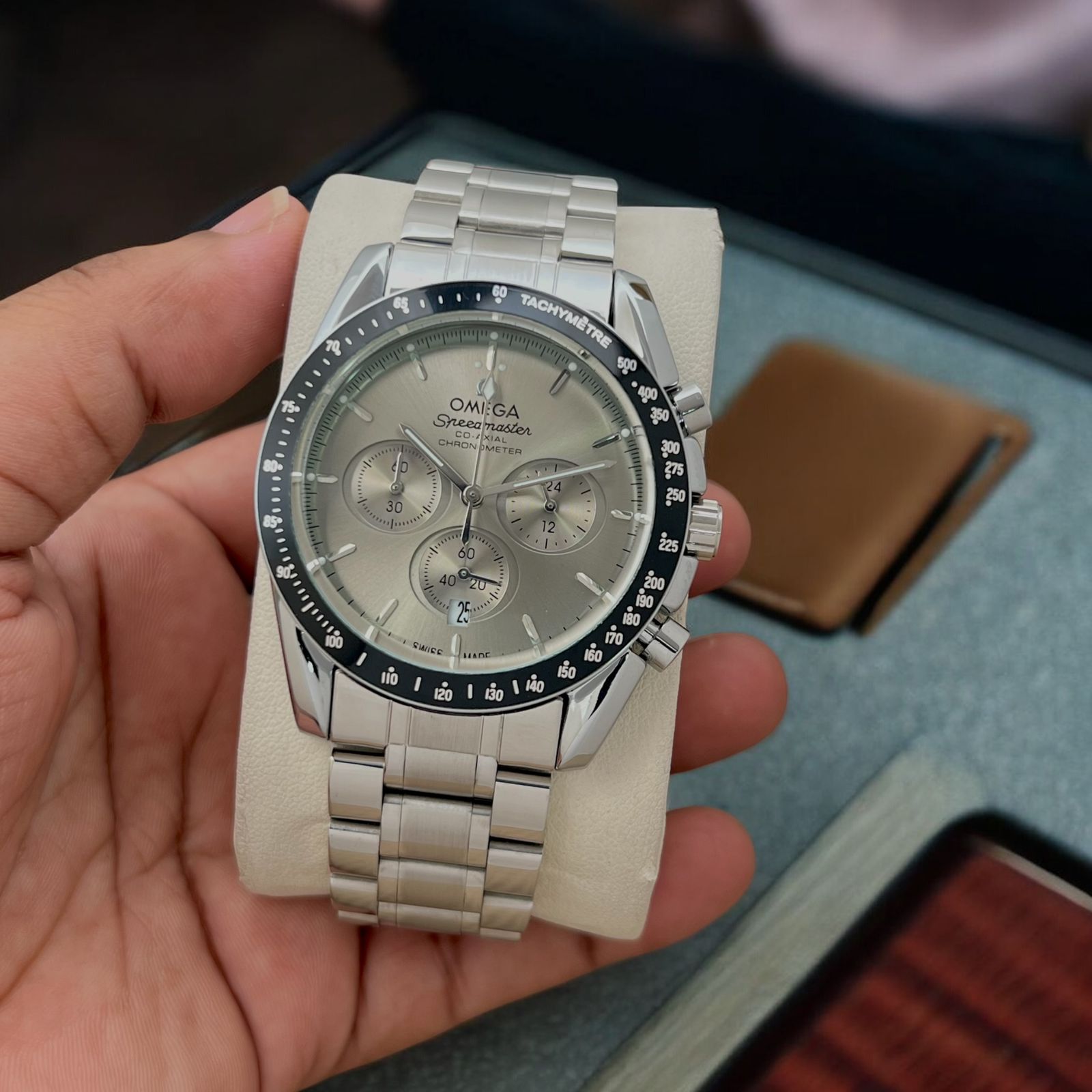 Buy First Copy Omega Planet Ocean Chronograph Men’s Watch 43mm - Master Quality 7A Mirror at Lowest Price Online India