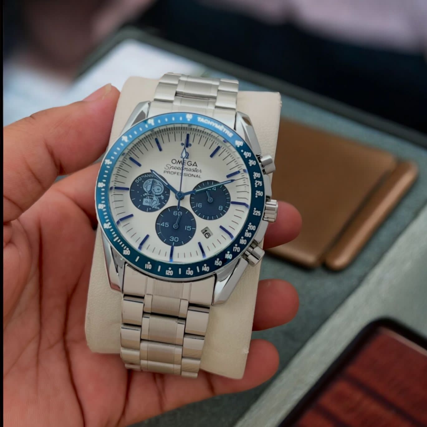Buy First Copy Omega Planet Ocean Chronograph Men’s Watch 43mm - Master Quality 7A Mirror at Lowest Price Online India