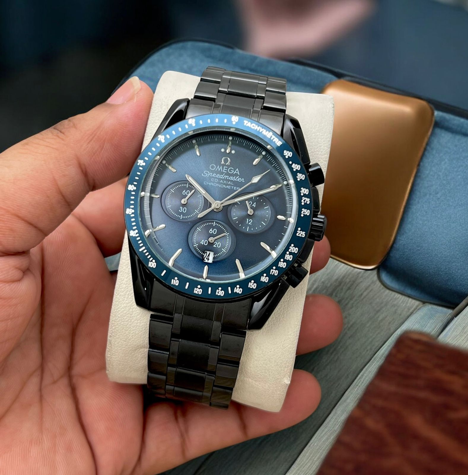 Buy First Copy Omega Planet Ocean Chronograph Men’s Watch 43mm - Master Quality 7A Mirror at Lowest Price Online India
